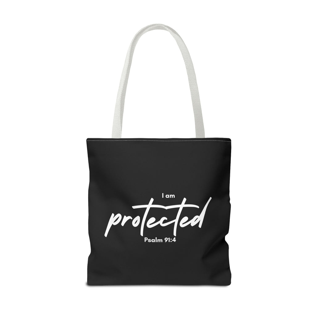 I Am Protected Tote Bag — Psalm 91:4 Christian Scripture Canvas Tote | Faith-Based Carryall