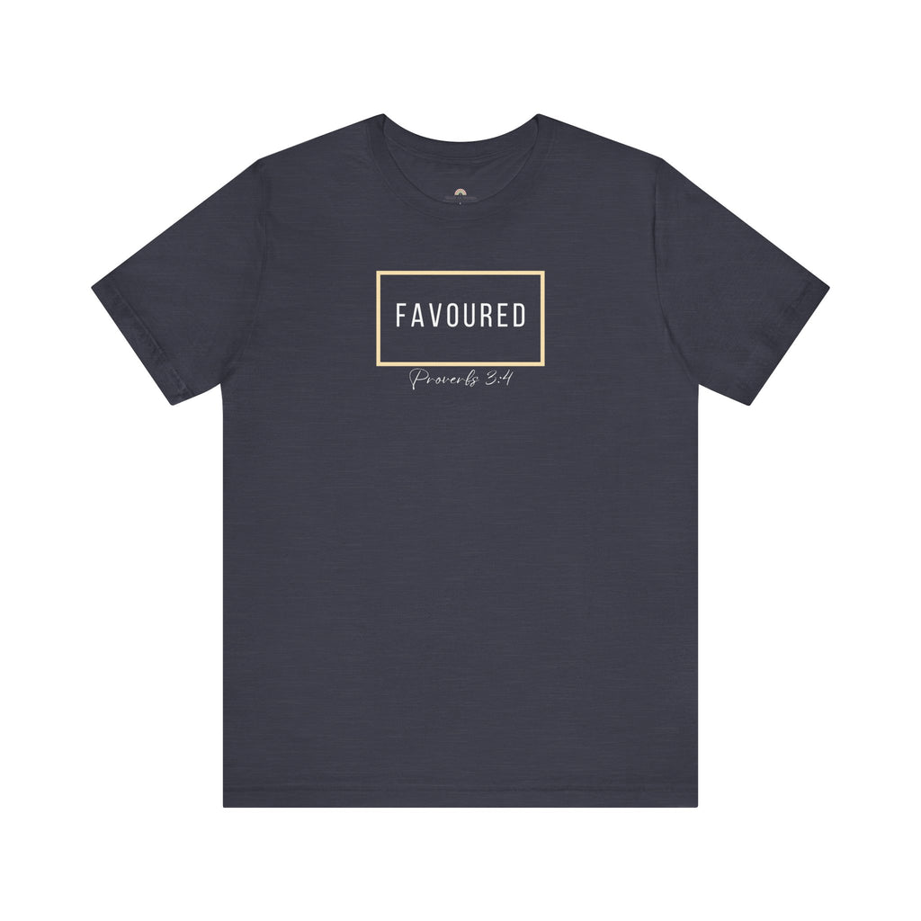 Favoured Christian T-Shirt – Proverbs 3:4 Scripture Tee | Faith-Based Unisex Shirt