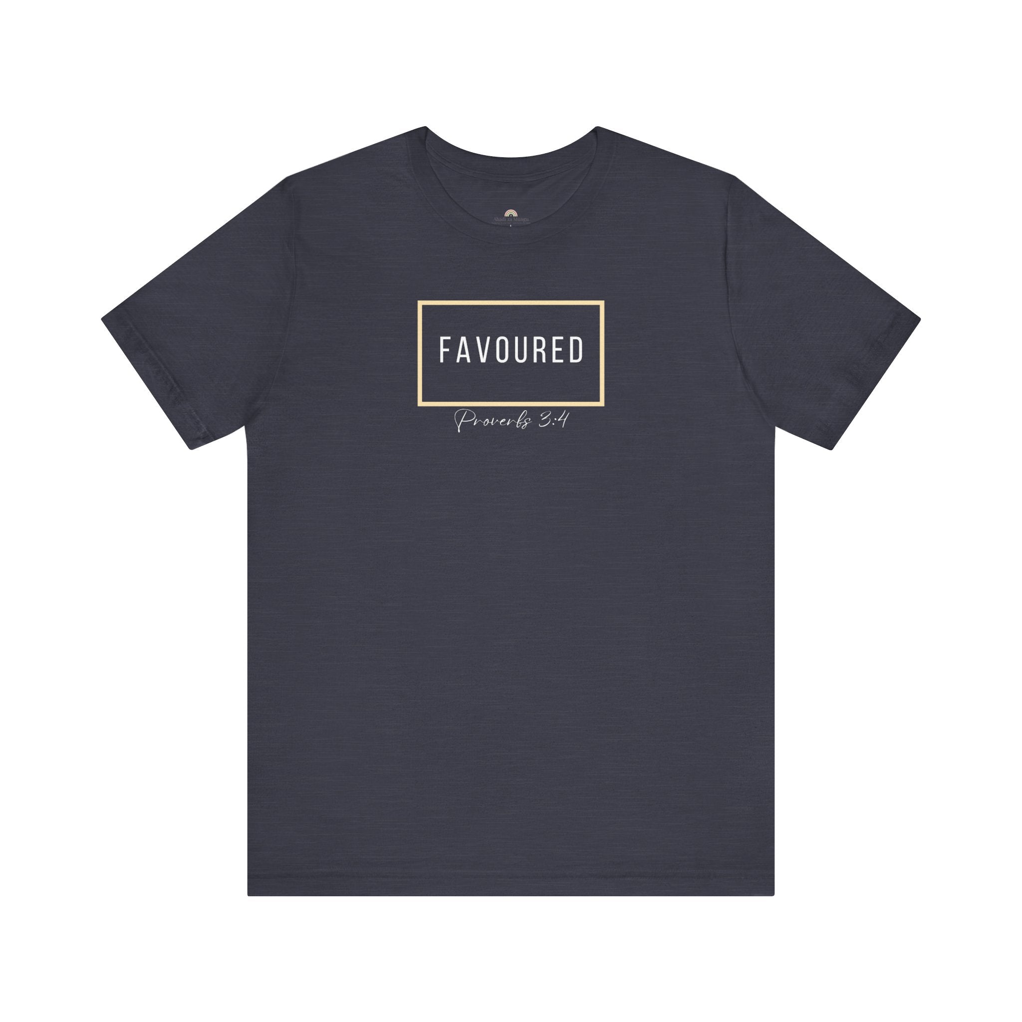 Favoured Christian T-Shirt – Proverbs 3:4 Scripture Tee | Faith-Based Unisex Shirt