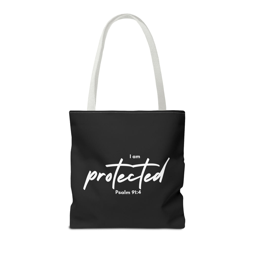 I Am Protected Tote Bag — Psalm 91:4 Christian Scripture Canvas Tote | Faith-Based Carryall