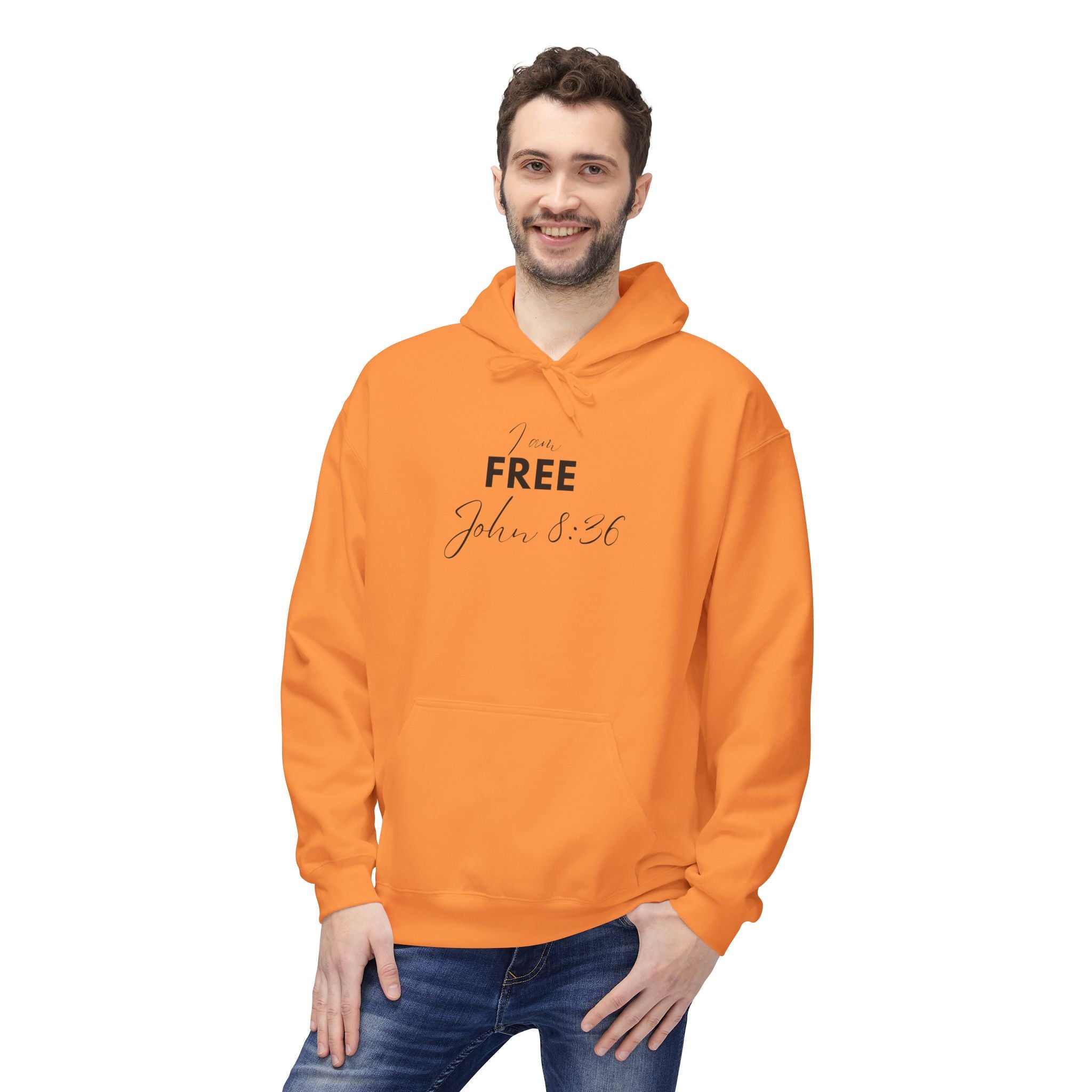 I Am Free Hoodie – John 8:36 Christian Scripture Hoodie | Faith-Based Inspirational Pullover