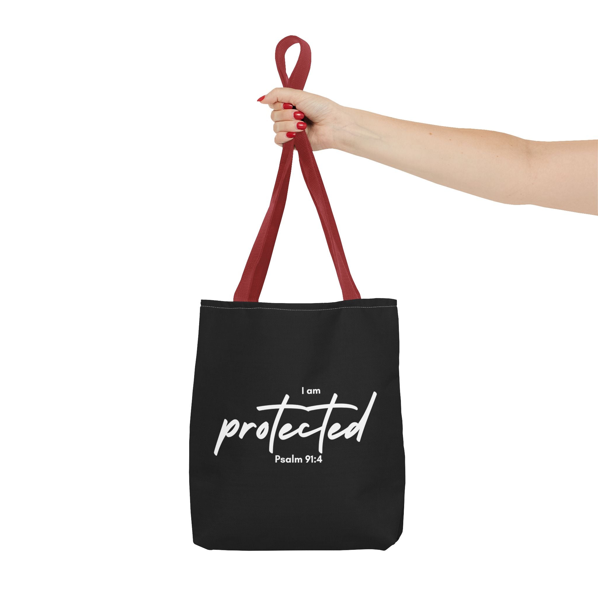 I Am Protected Tote Bag — Psalm 91:4 Christian Scripture Canvas Tote | Faith-Based Carryall
