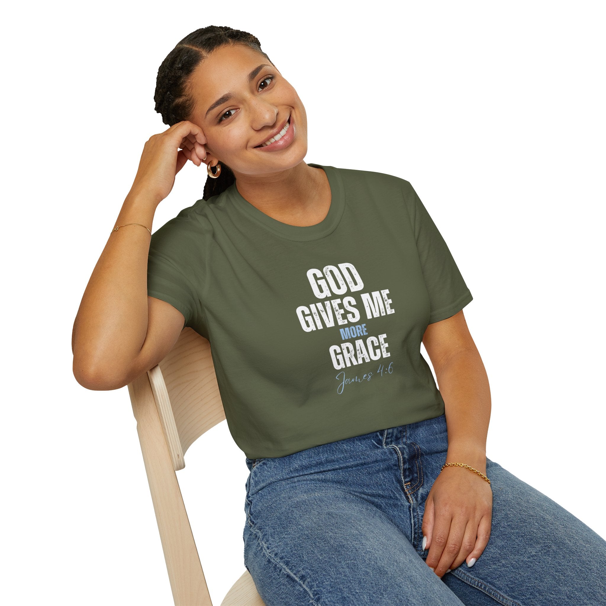 God Gives Me More Grace T-Shirt — James 4:6 Christian Scripture Tee