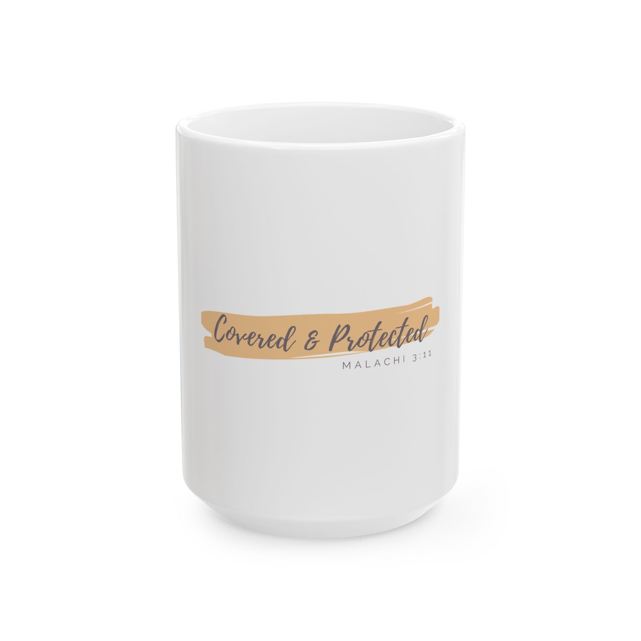 “Covered & Protected” Christian Ceramic Mug – Malachi 3:11 Scripture Coffee Cup (11oz & 15oz)