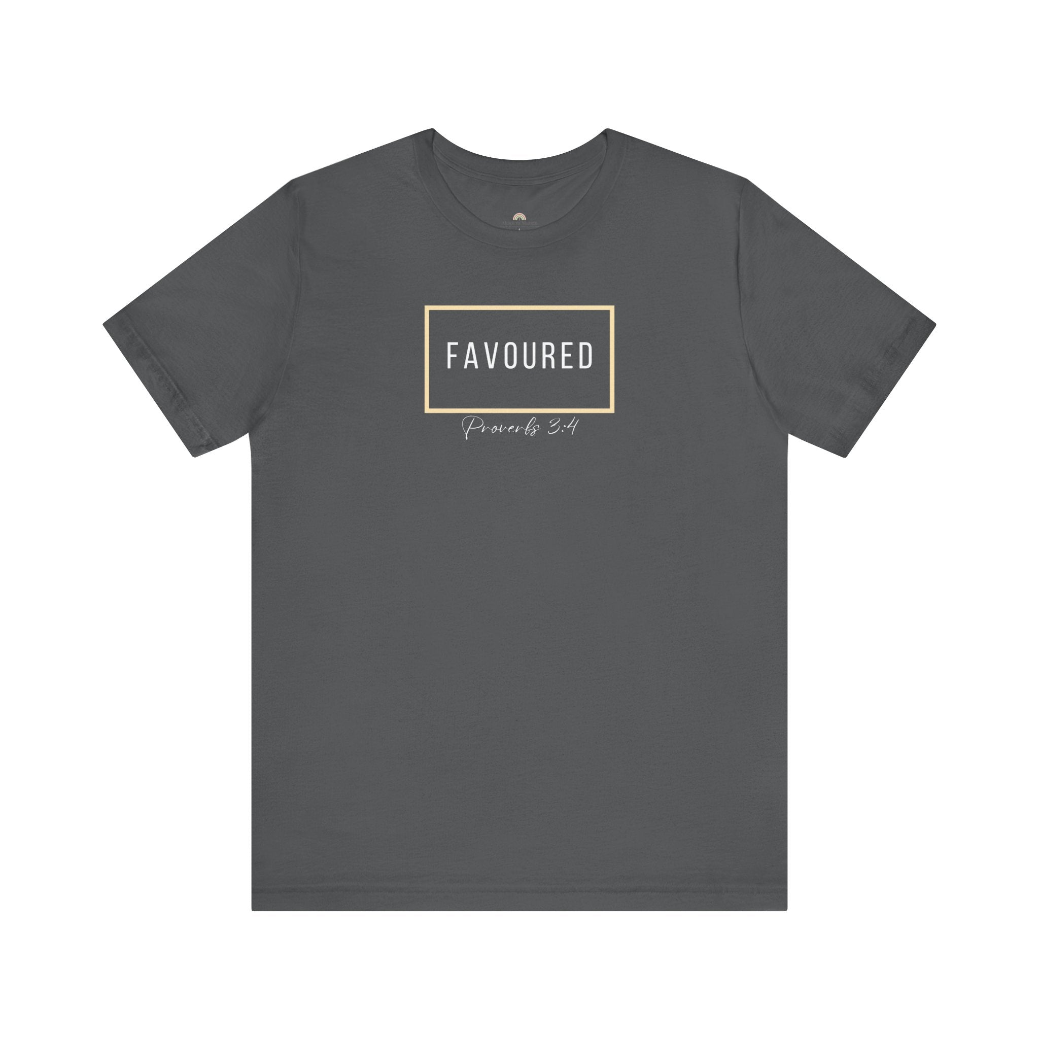 Favoured Christian T-Shirt – Proverbs 3:4 Scripture Tee | Faith-Based Unisex Shirt