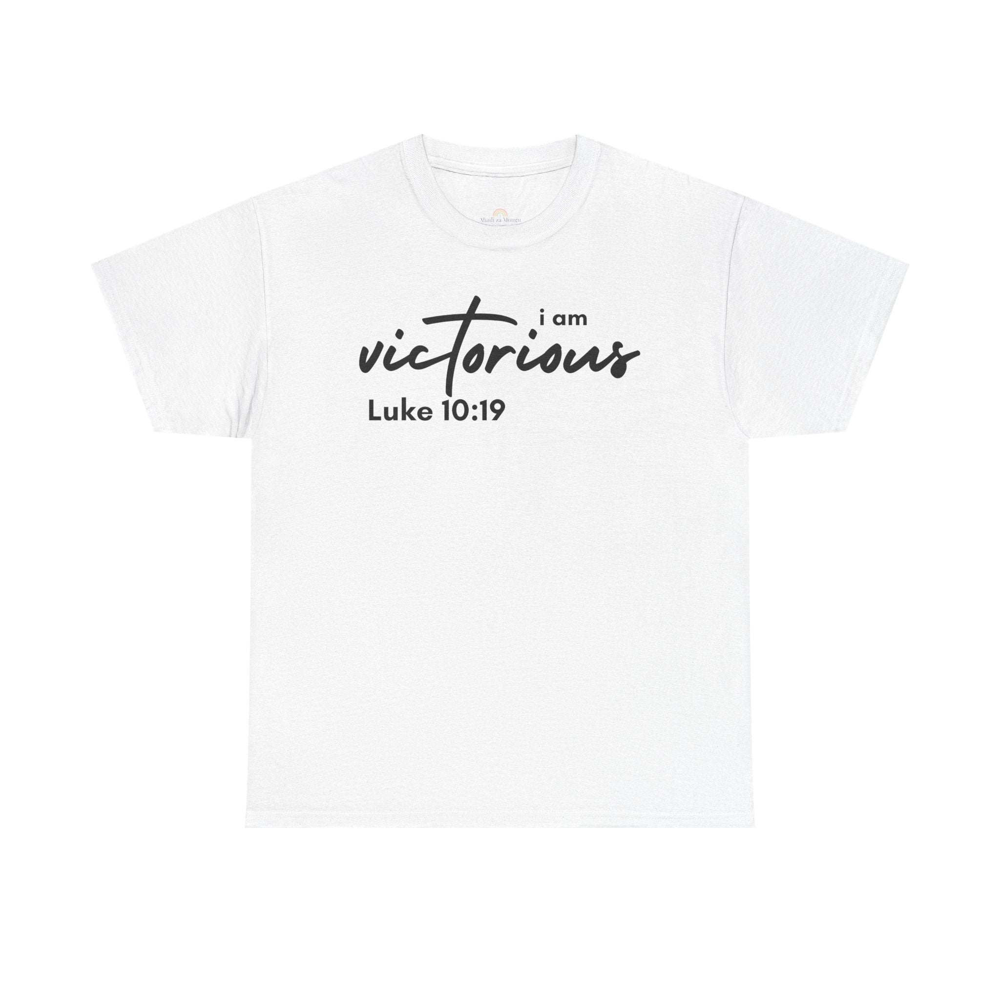 I Am Victorious Christian T-Shirt – Luke 10:19 Scripture Tee | Faith-Based Apparel