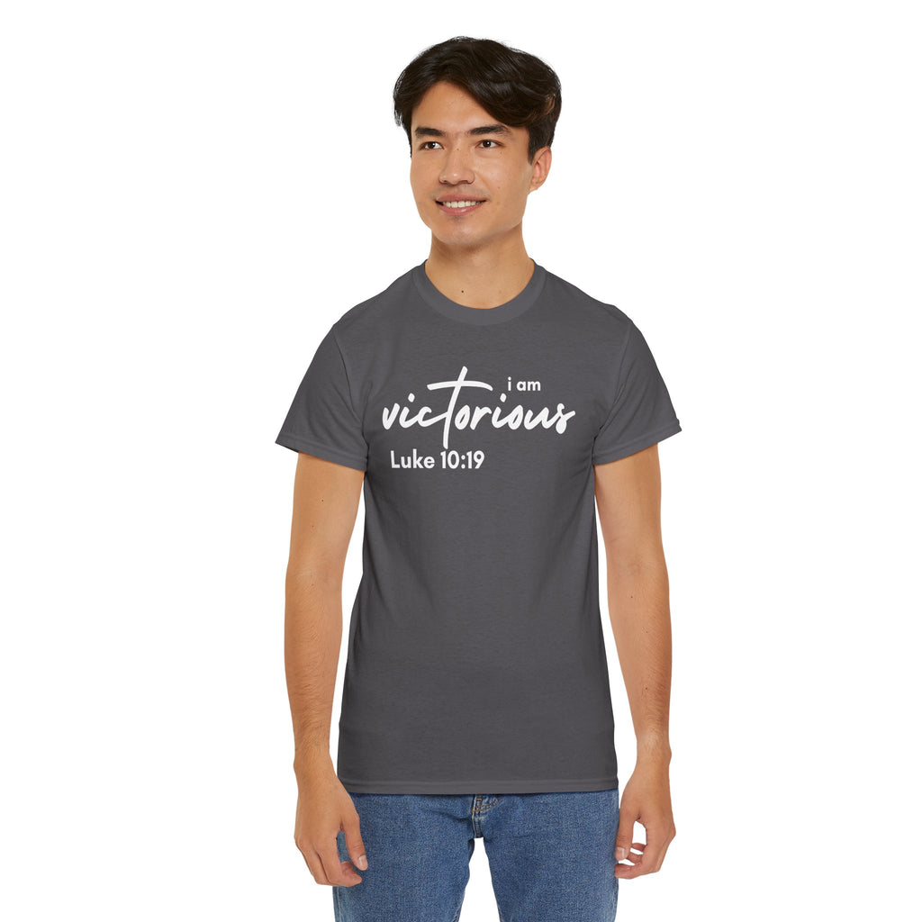 I Am Victorious Christian T-Shirt – Luke 10:19 Scripture Tee | Faith-Based Apparel