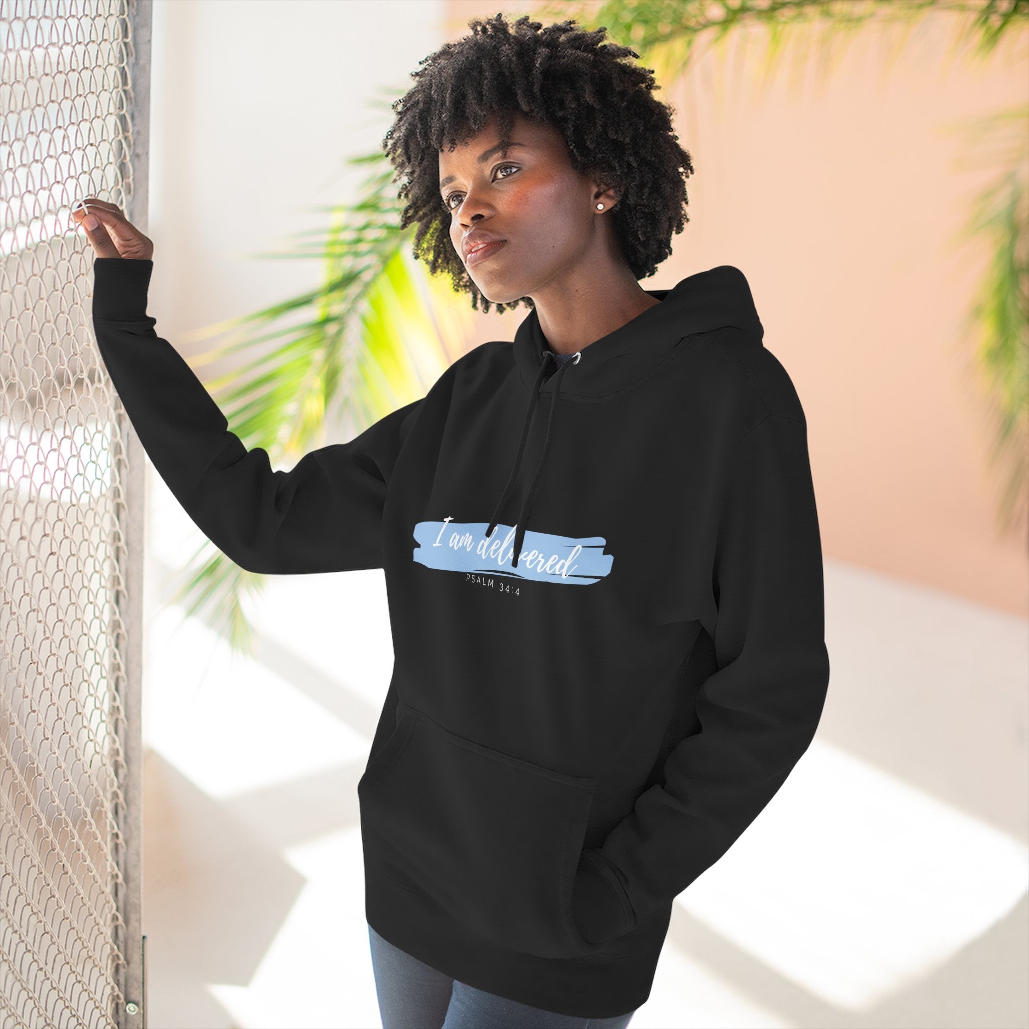 I Am Delivered Christian Hoodie — Psalm 34:4 Faith Hoodie | Inspirational Scripture Pullover | Unisex Christian Apparel
