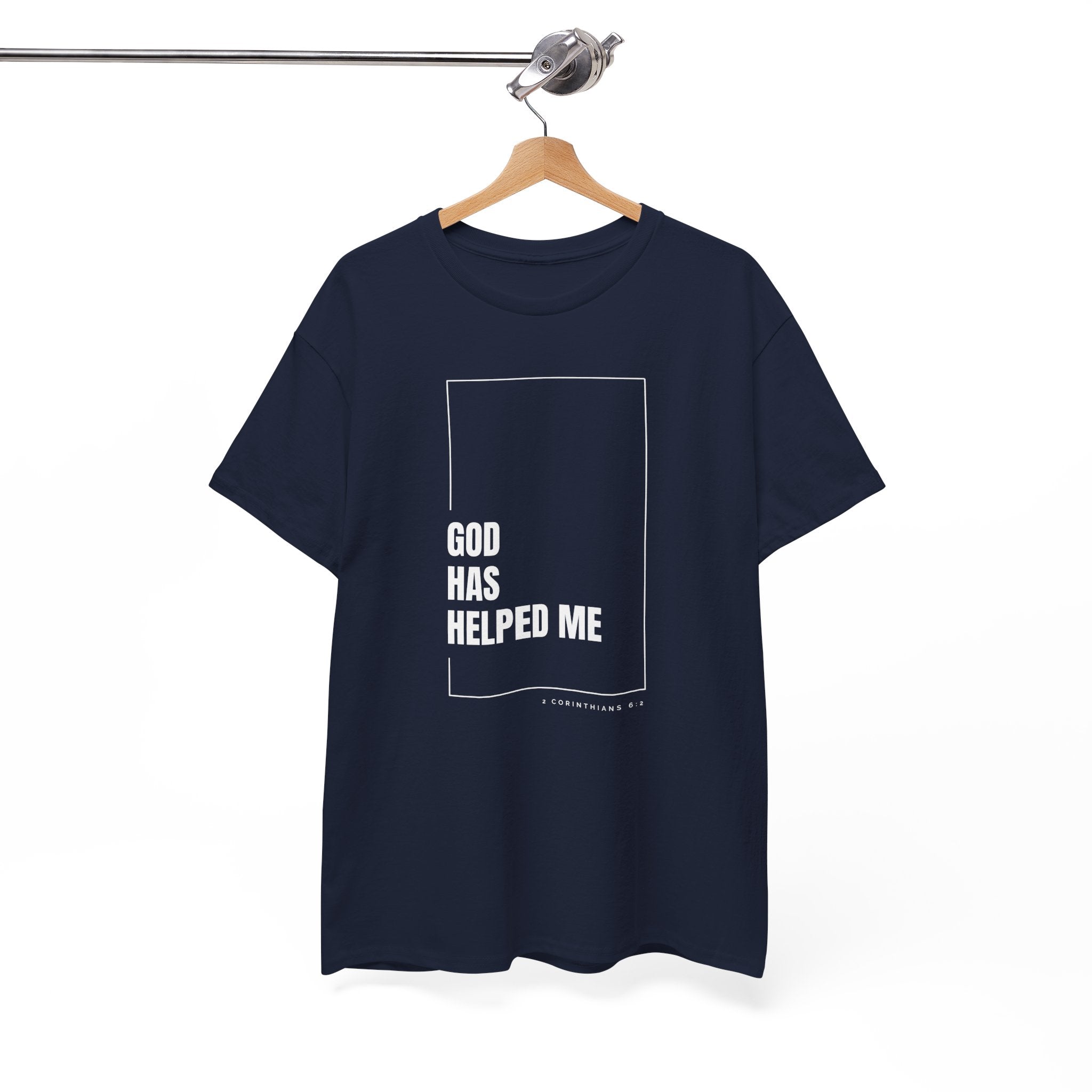 God Has Helped Me Christian T-Shirt – 2 Corinthians 6:2 Faith Tee | Unisex Heavy Cotton Shirt