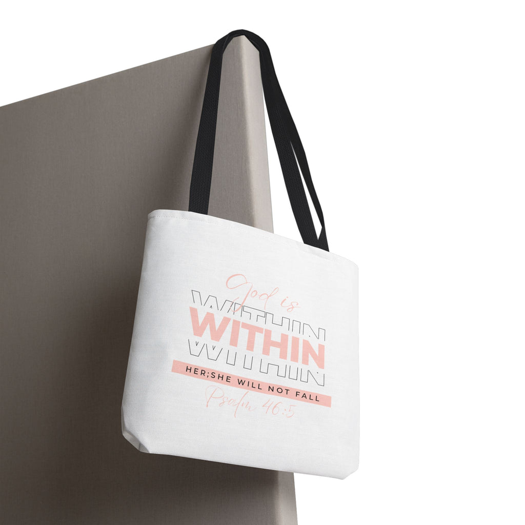 God Is Within Her Tote Bag – Psalm 46:5 Christian Scripture Tote for Women