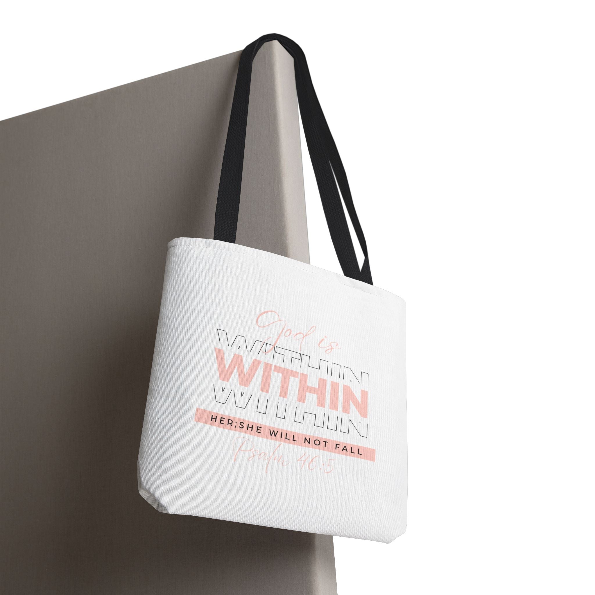 God Is Within Her Tote Bag – Psalm 46:5 Christian Scripture Tote for Women