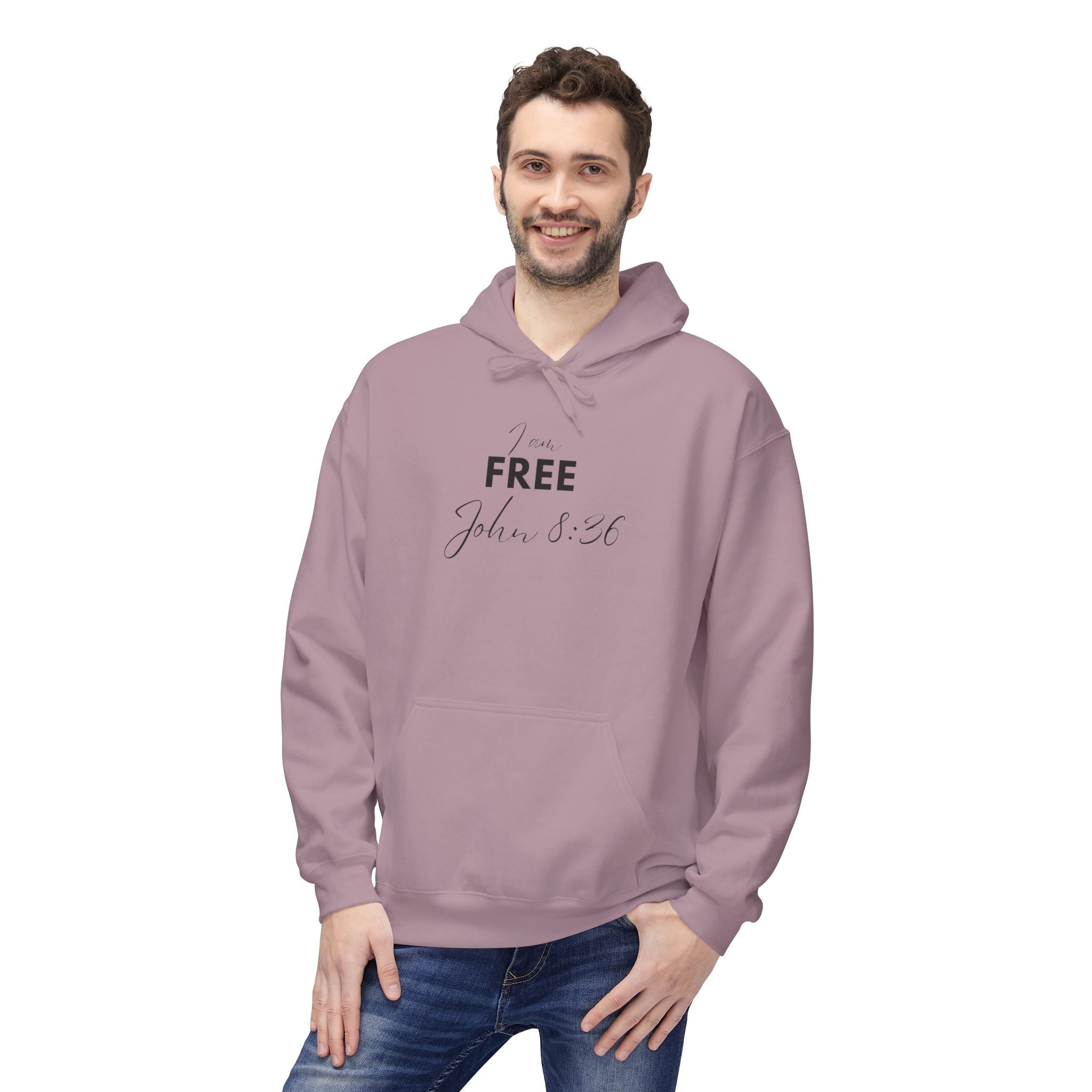 I Am Free Hoodie – John 8:36 Christian Scripture Hoodie | Faith-Based Inspirational Pullover