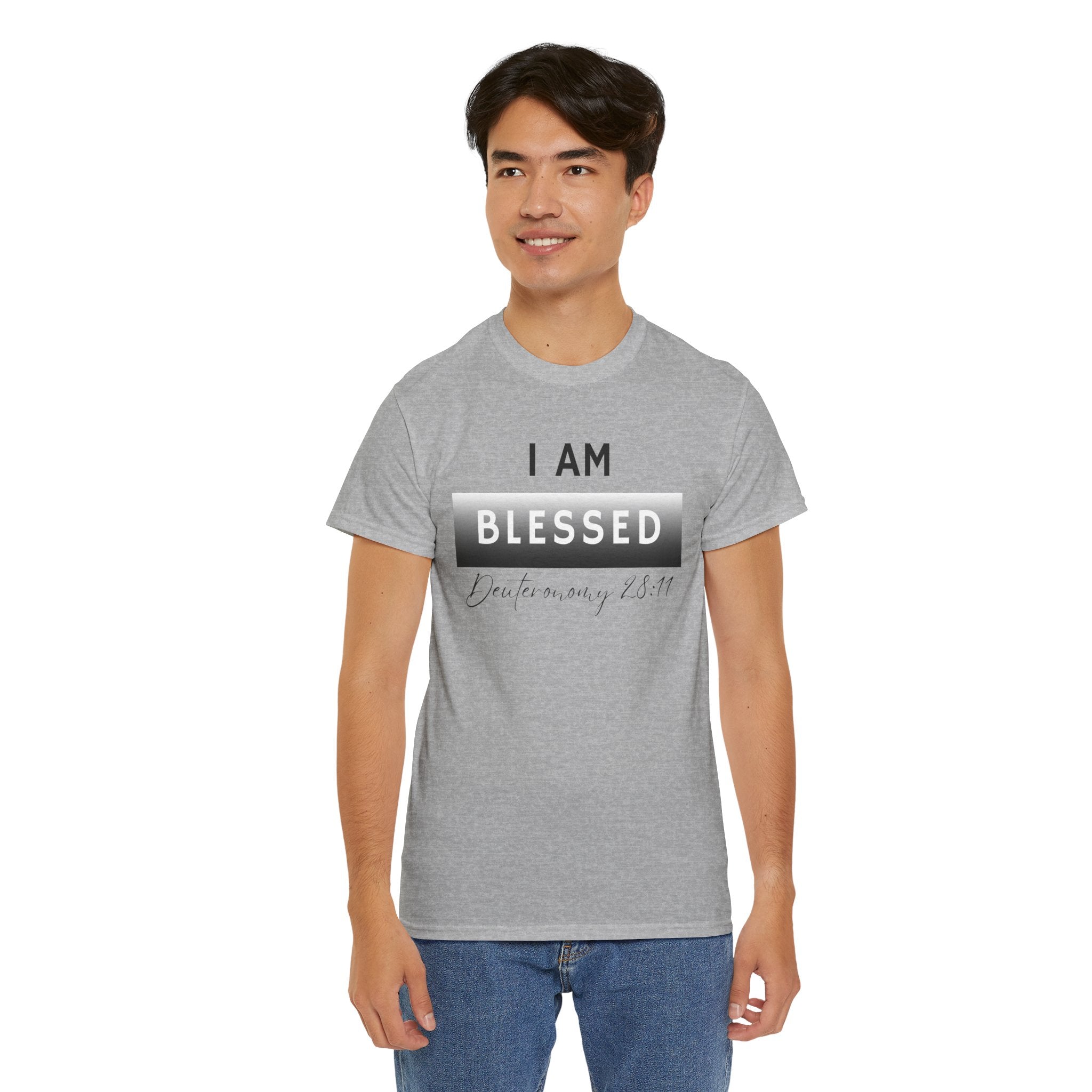 I Am Blessed Christian T-Shirt — Deuteronomy 28:11 Scripture Faith Tee
