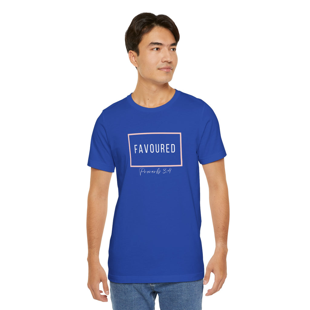 Favoured Christian T-Shirt – Proverbs 3:4 Scripture Tee | Faith-Based Unisex Shirt