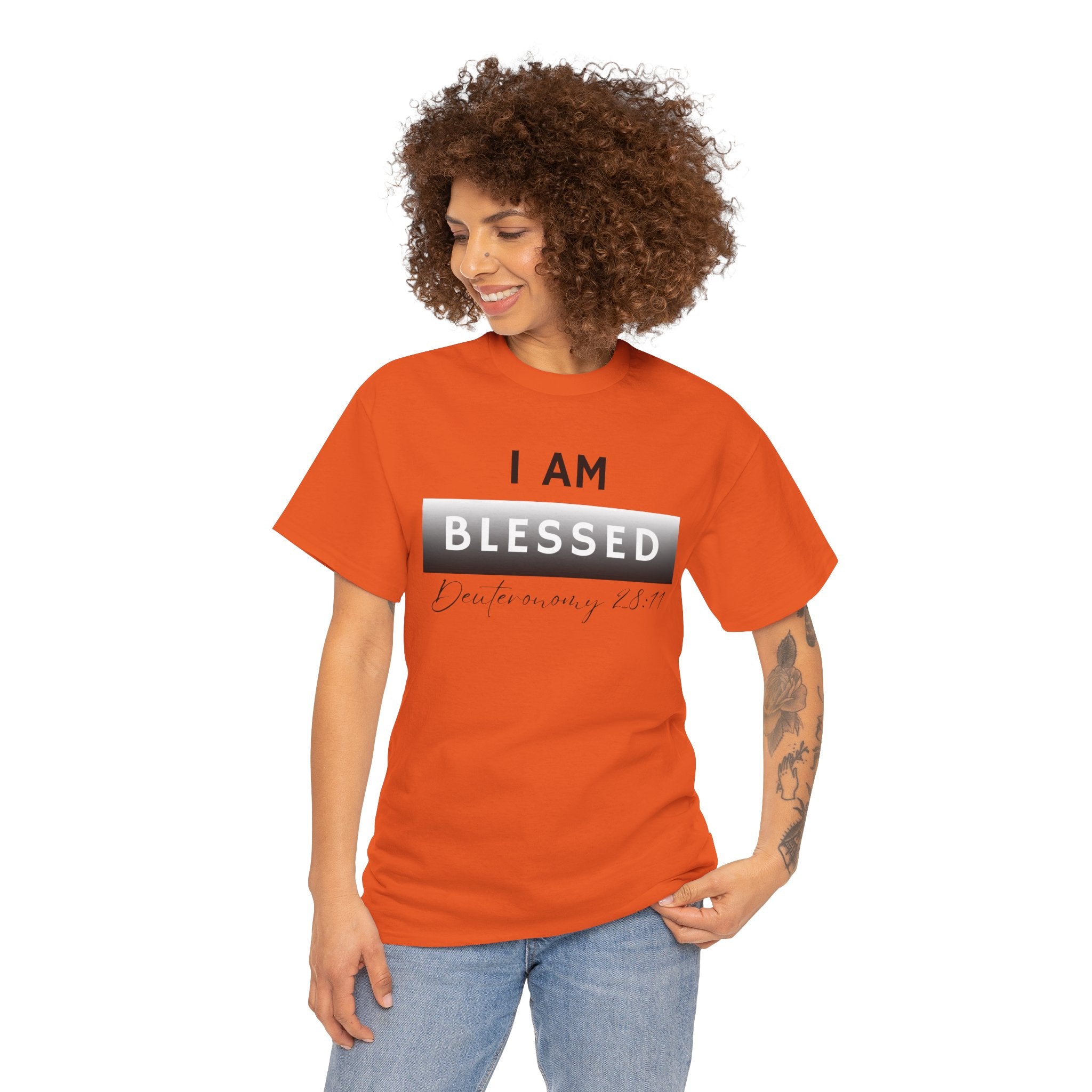 I Am Blessed Christian T-Shirt — Deuteronomy 28:11 Scripture Faith Tee