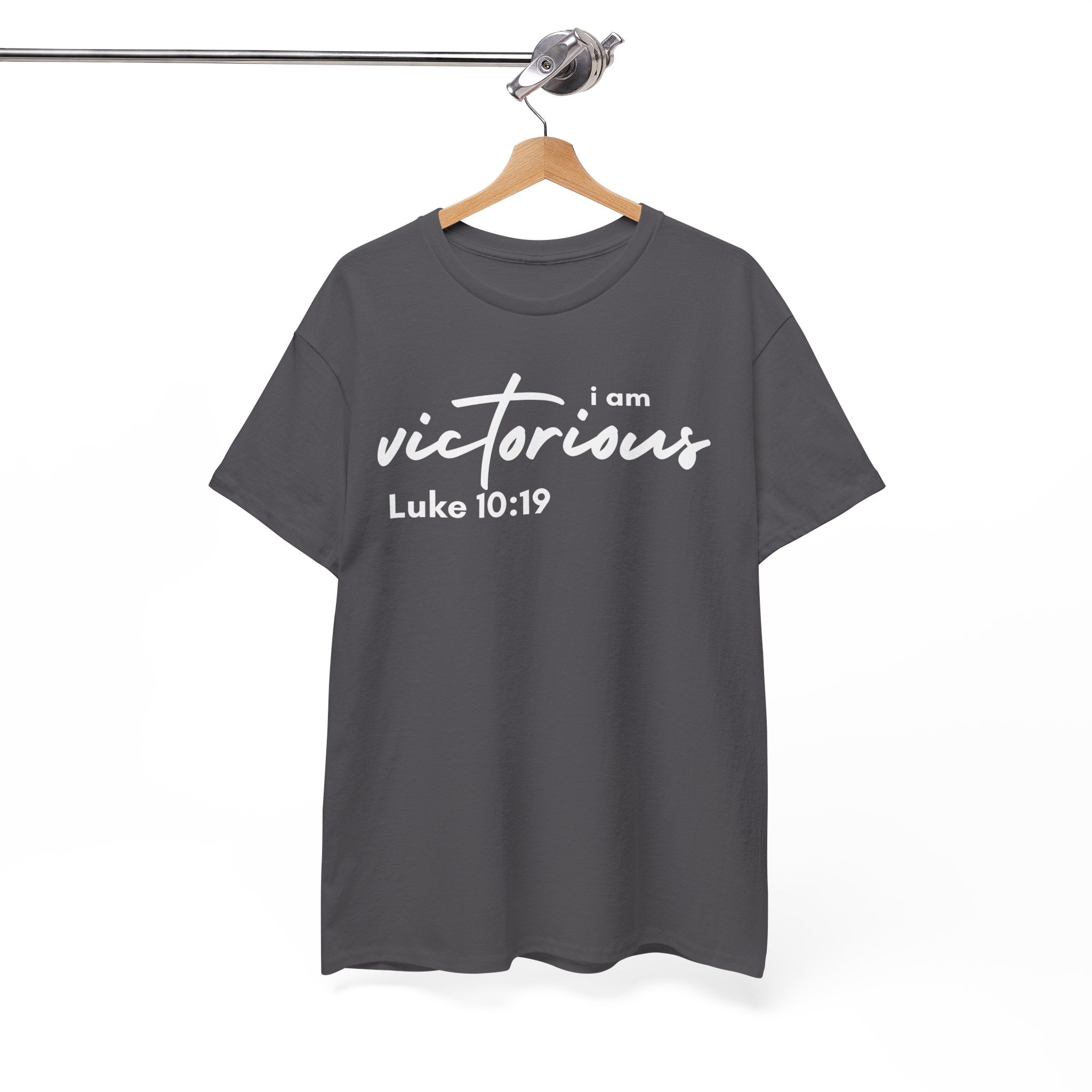 I Am Victorious Christian T-Shirt – Luke 10:19 Scripture Tee | Faith-Based Apparel