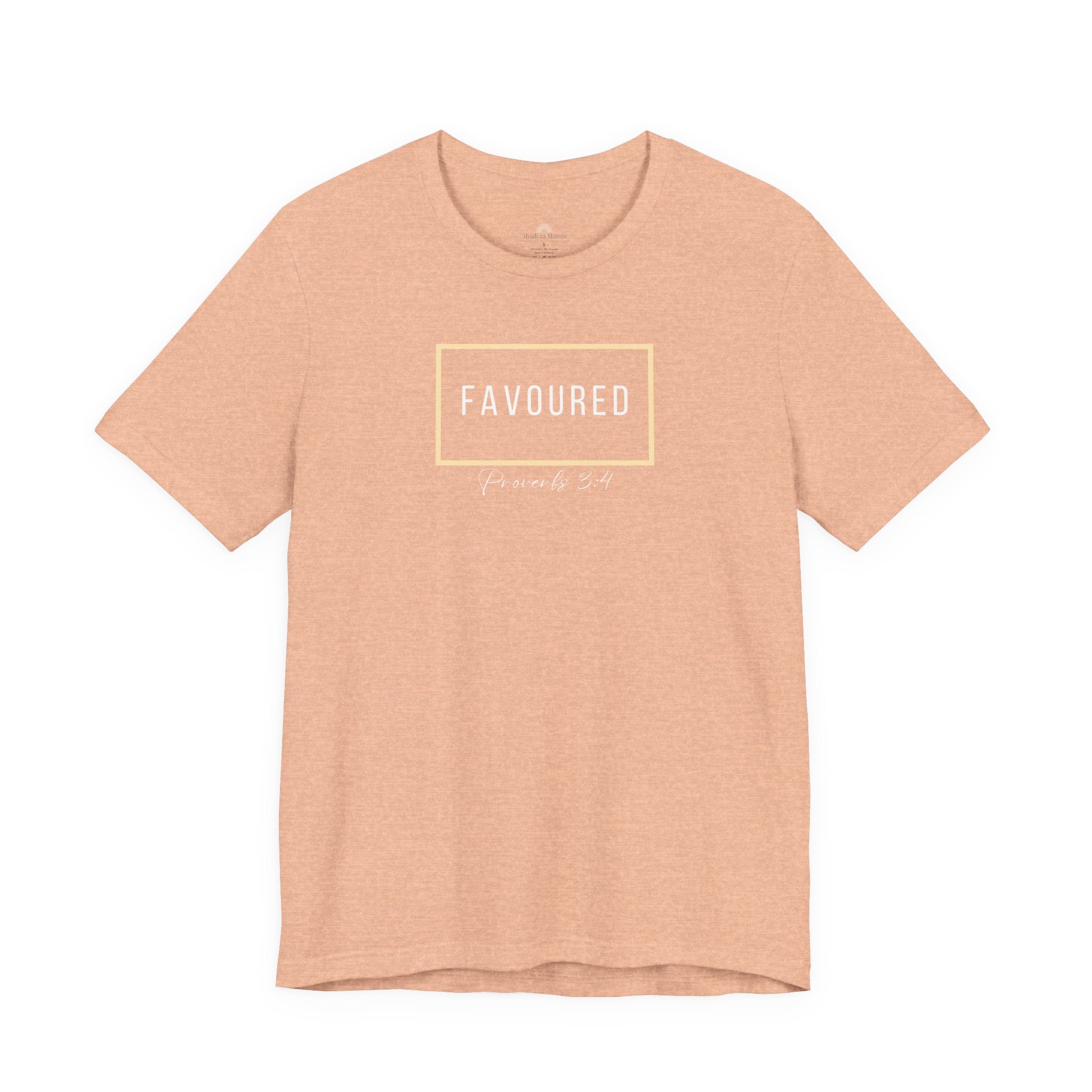 Favoured Christian T-Shirt – Proverbs 3:4 Scripture Tee | Faith-Based Unisex Shirt