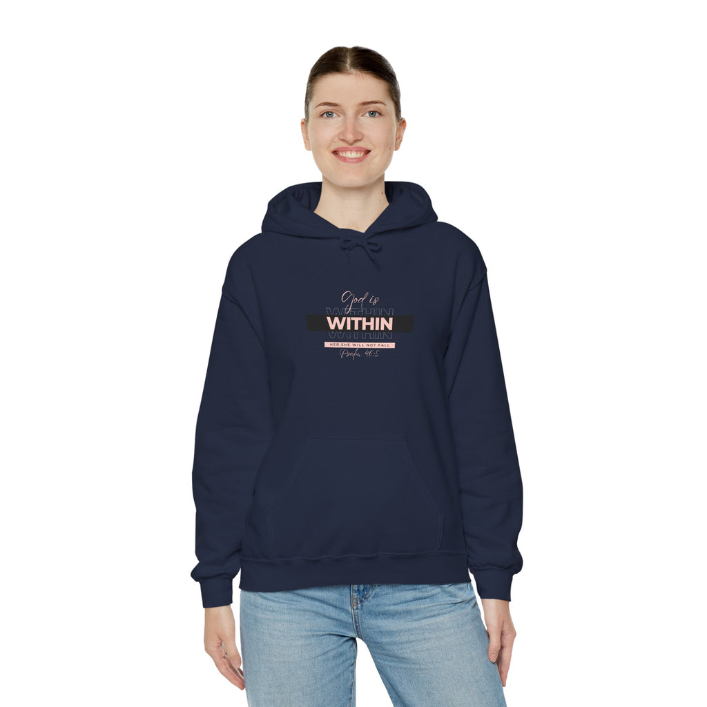 God Is Within Her Hoodie — Psalm 46:5 Christian Hoodie for Women | Inspirational Faith-Based Unisex Pullover
