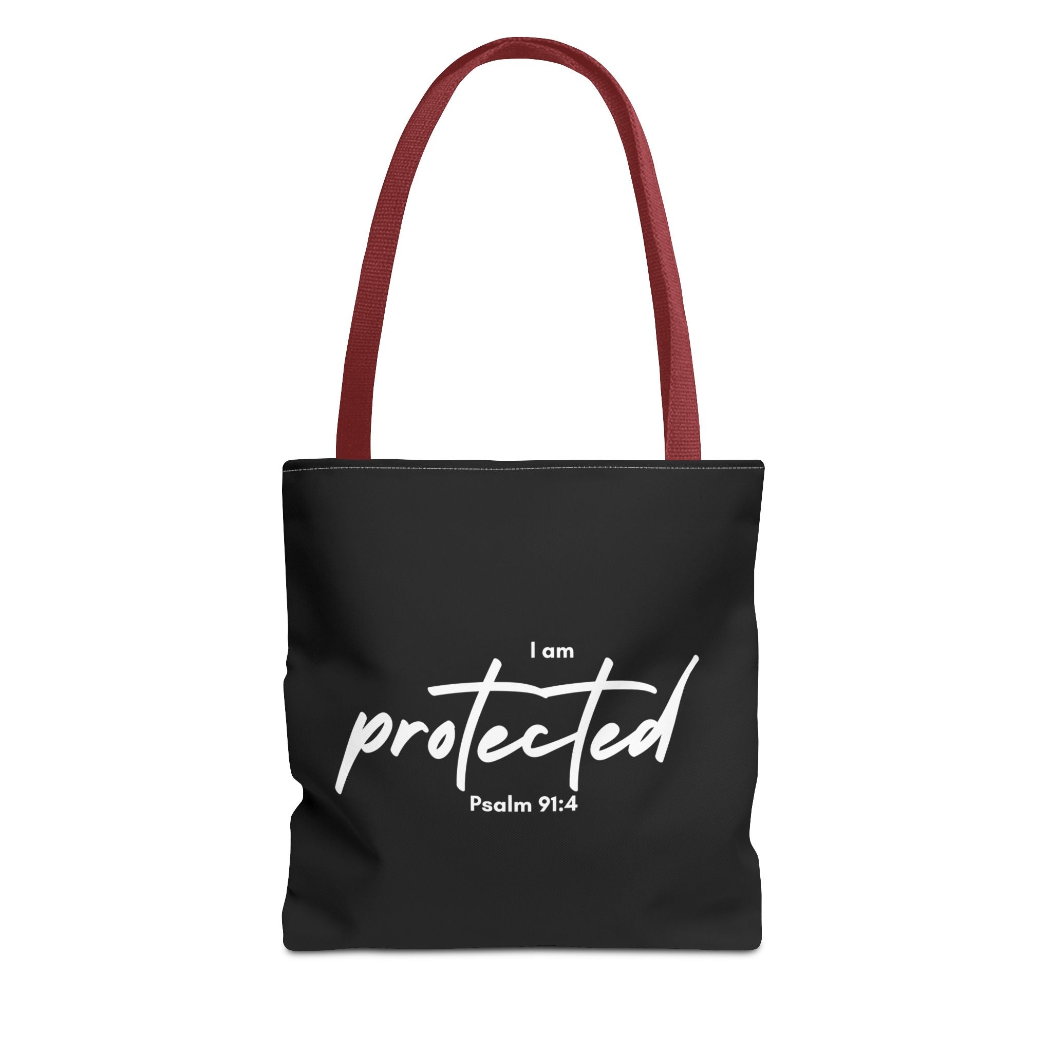 I Am Protected Tote Bag — Psalm 91:4 Christian Scripture Canvas Tote | Faith-Based Carryall