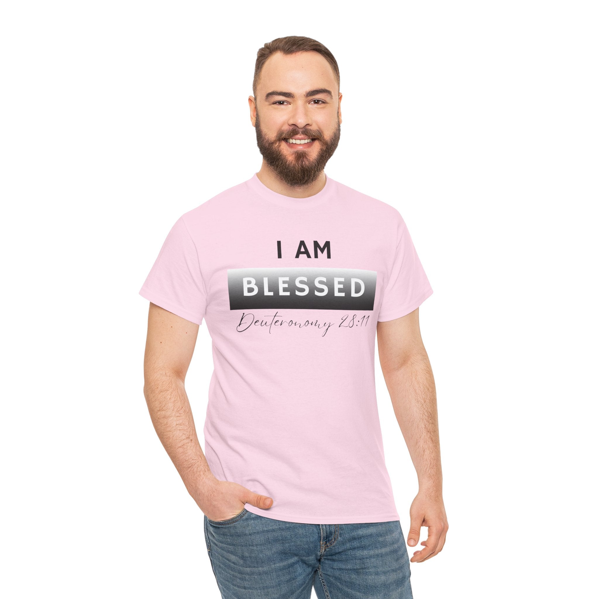 I Am Blessed Christian T-Shirt — Deuteronomy 28:11 Scripture Faith Tee