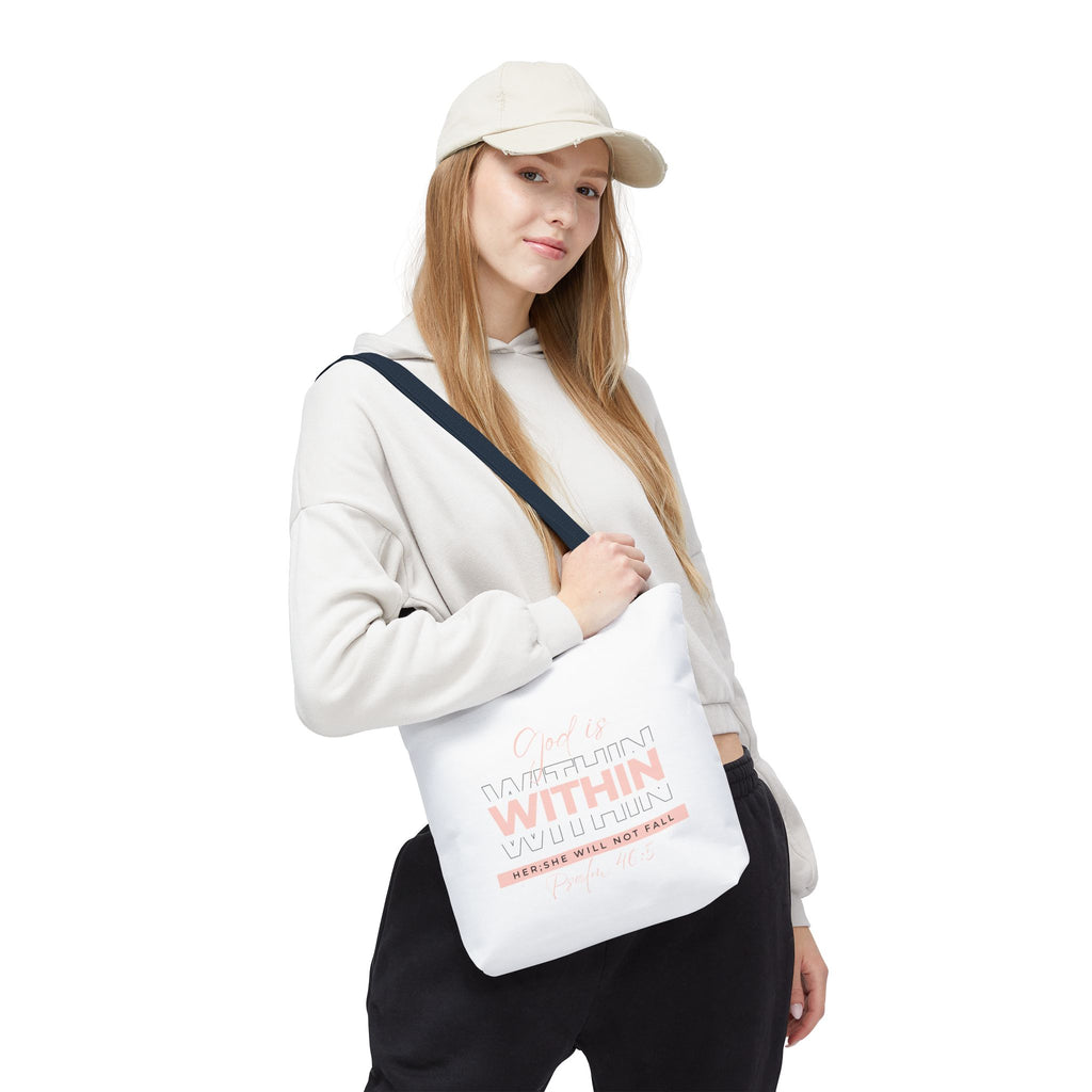 God Is Within Her Tote Bag – Psalm 46:5 Christian Scripture Tote for Women