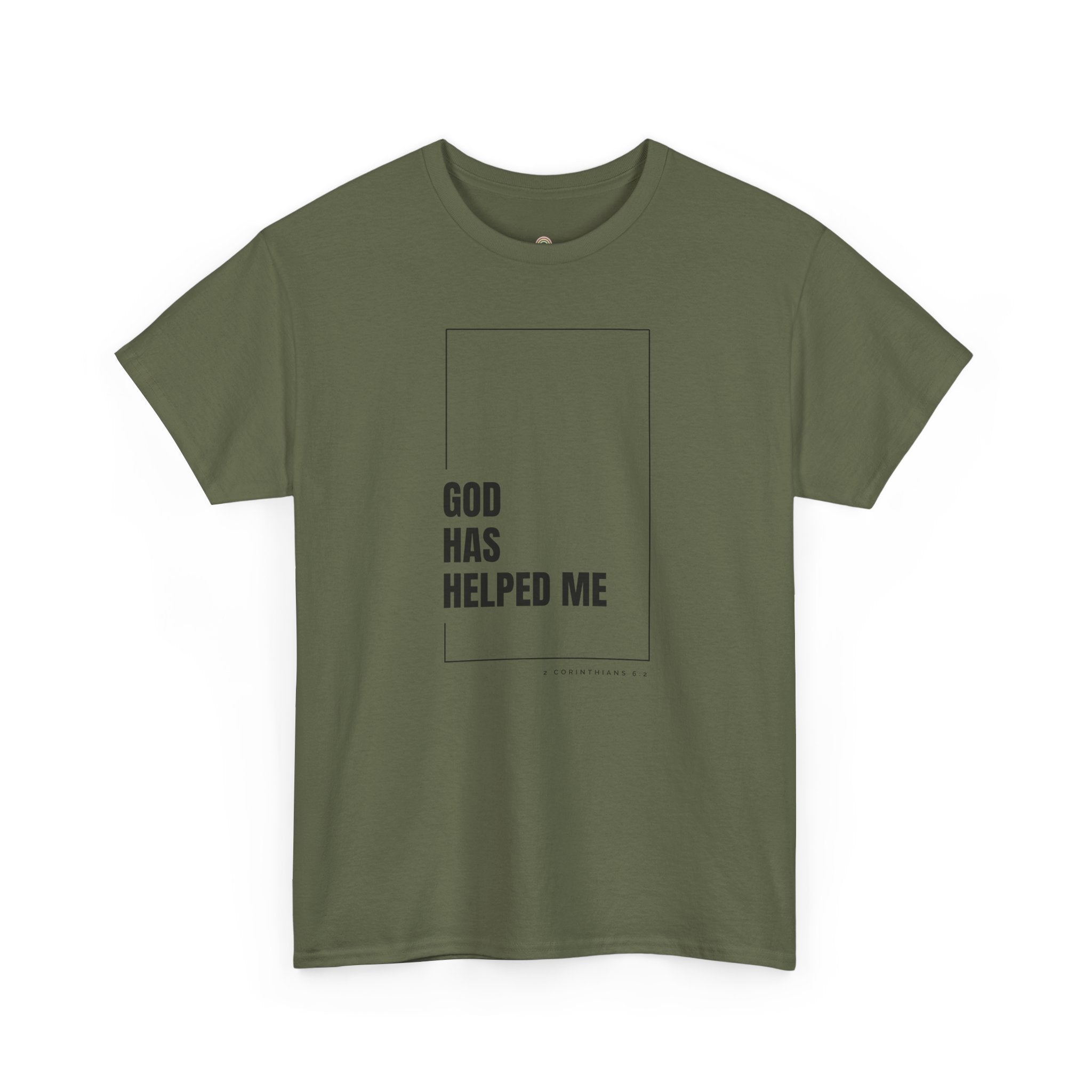 God Has Helped Me Christian T-Shirt – 2 Corinthians 6:2 Faith Tee | Unisex Heavy Cotton Shirt
