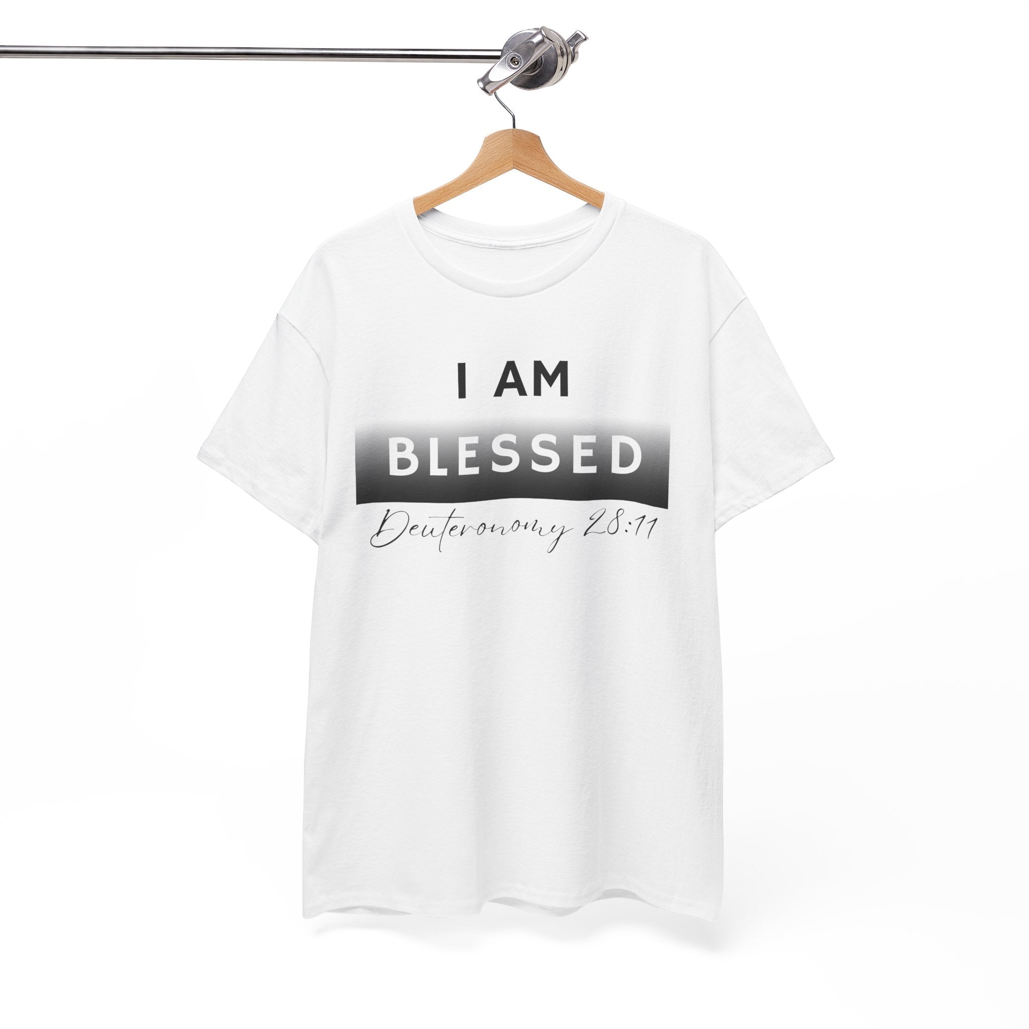 I Am Blessed Christian T-Shirt — Deuteronomy 28:11 Scripture Faith Tee