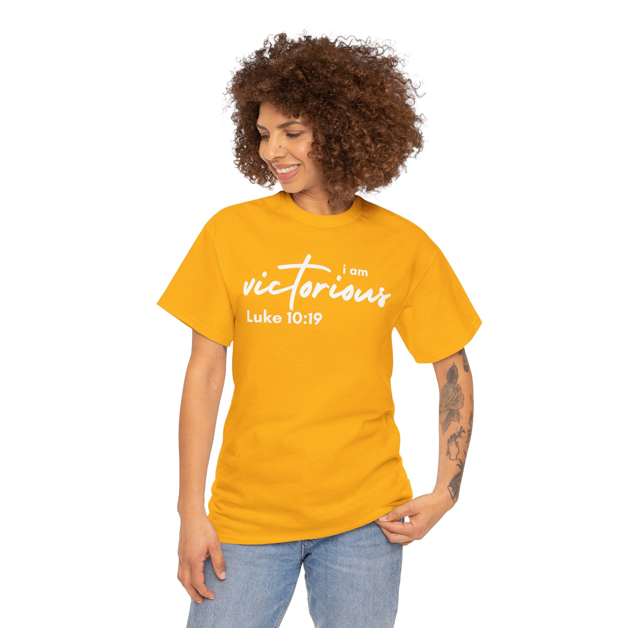I Am Victorious Christian T-Shirt – Luke 10:19 Scripture Tee | Faith-Based Apparel