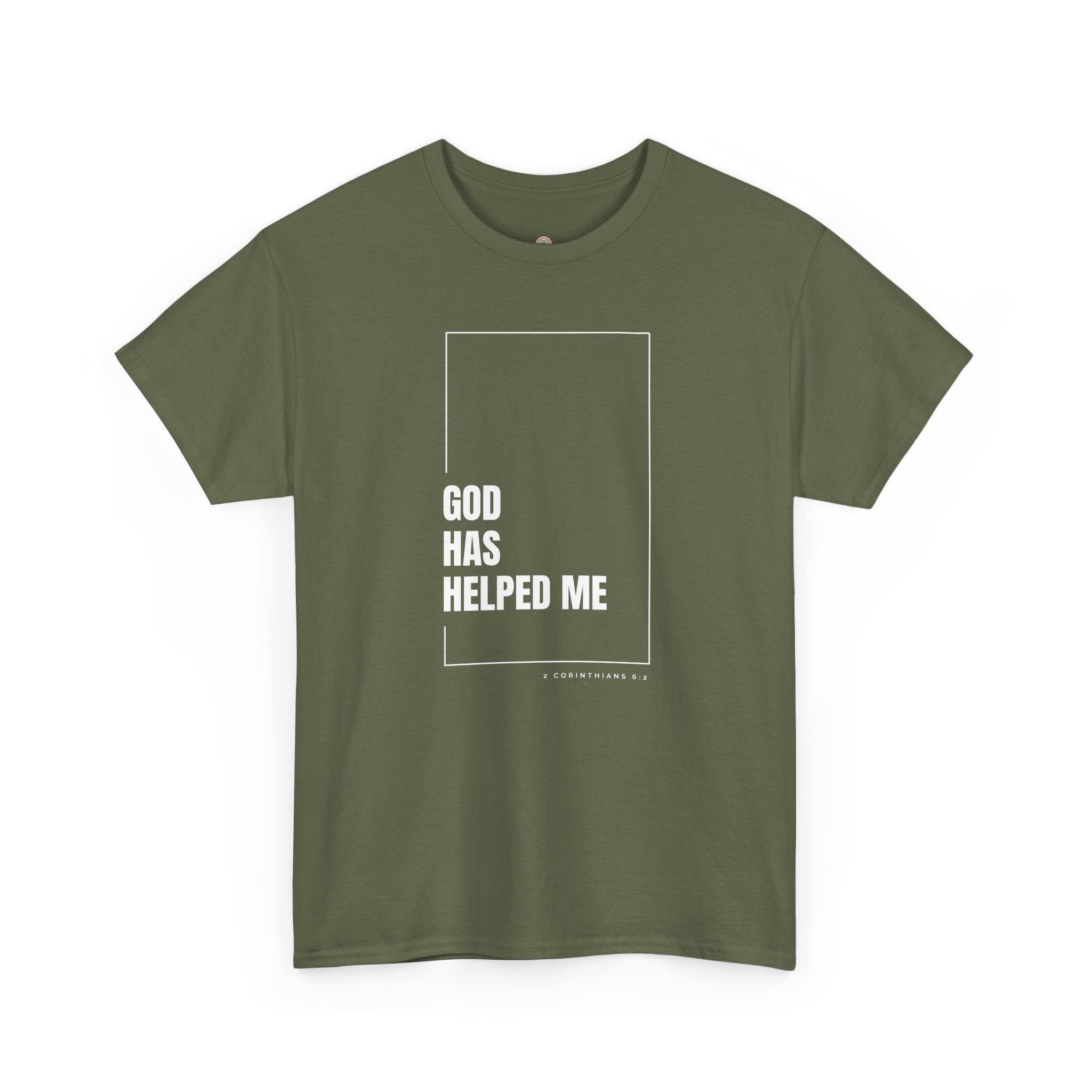 God Has Helped Me Christian T-Shirt – 2 Corinthians 6:2 Faith Tee | Unisex Heavy Cotton Shirt