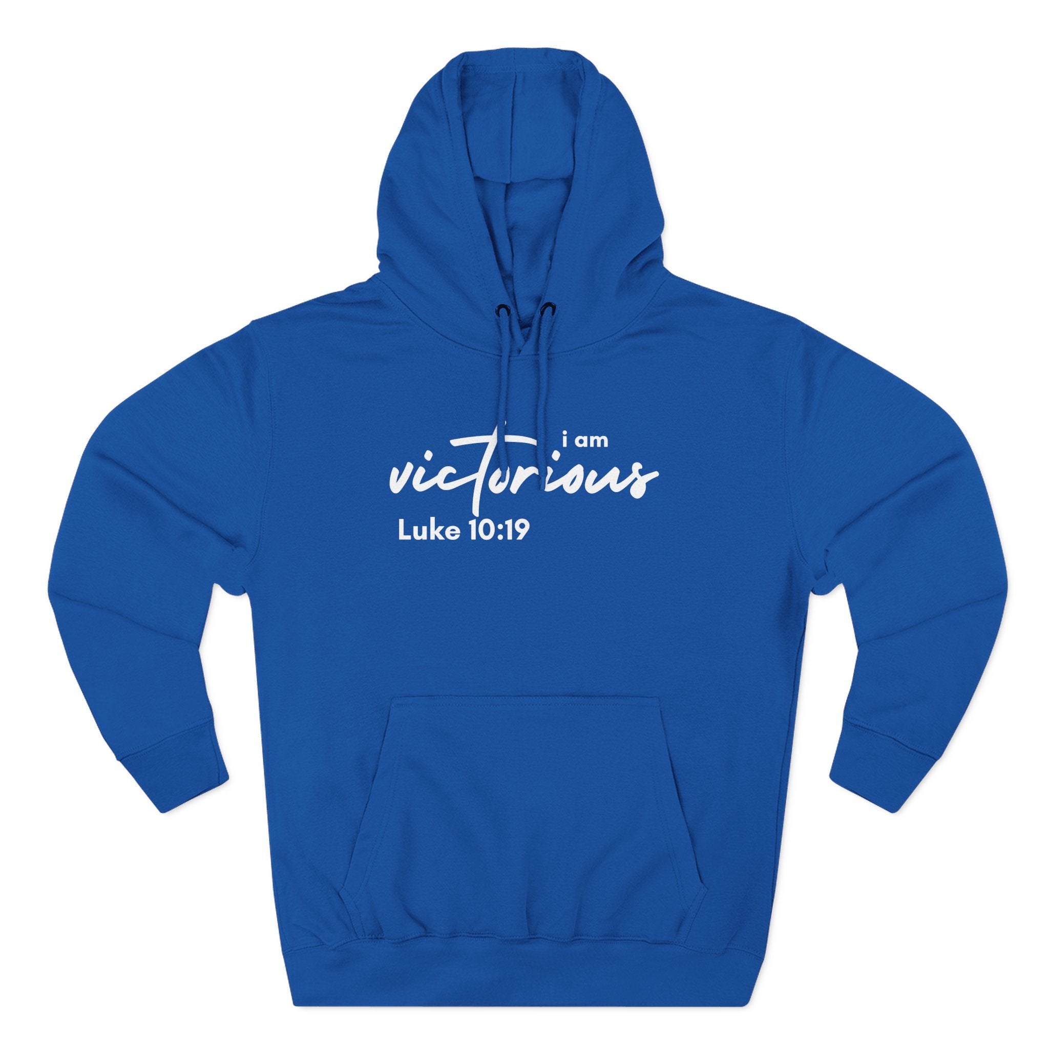 I Am Victorious Hoodie — Luke 10:19 Christian Scripture Fleece Pullover