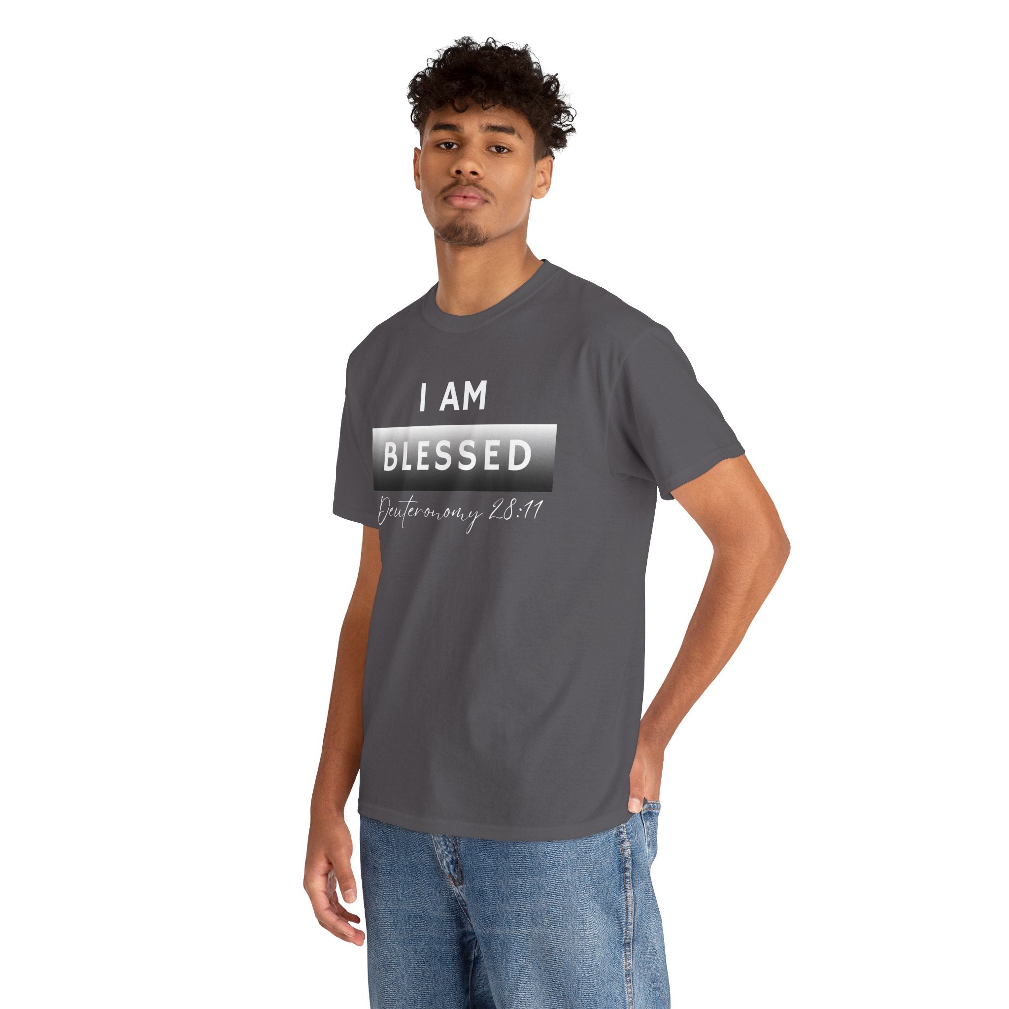 I Am Blessed Christian T-Shirt — Deuteronomy 28:11 Scripture Faith Tee (2)