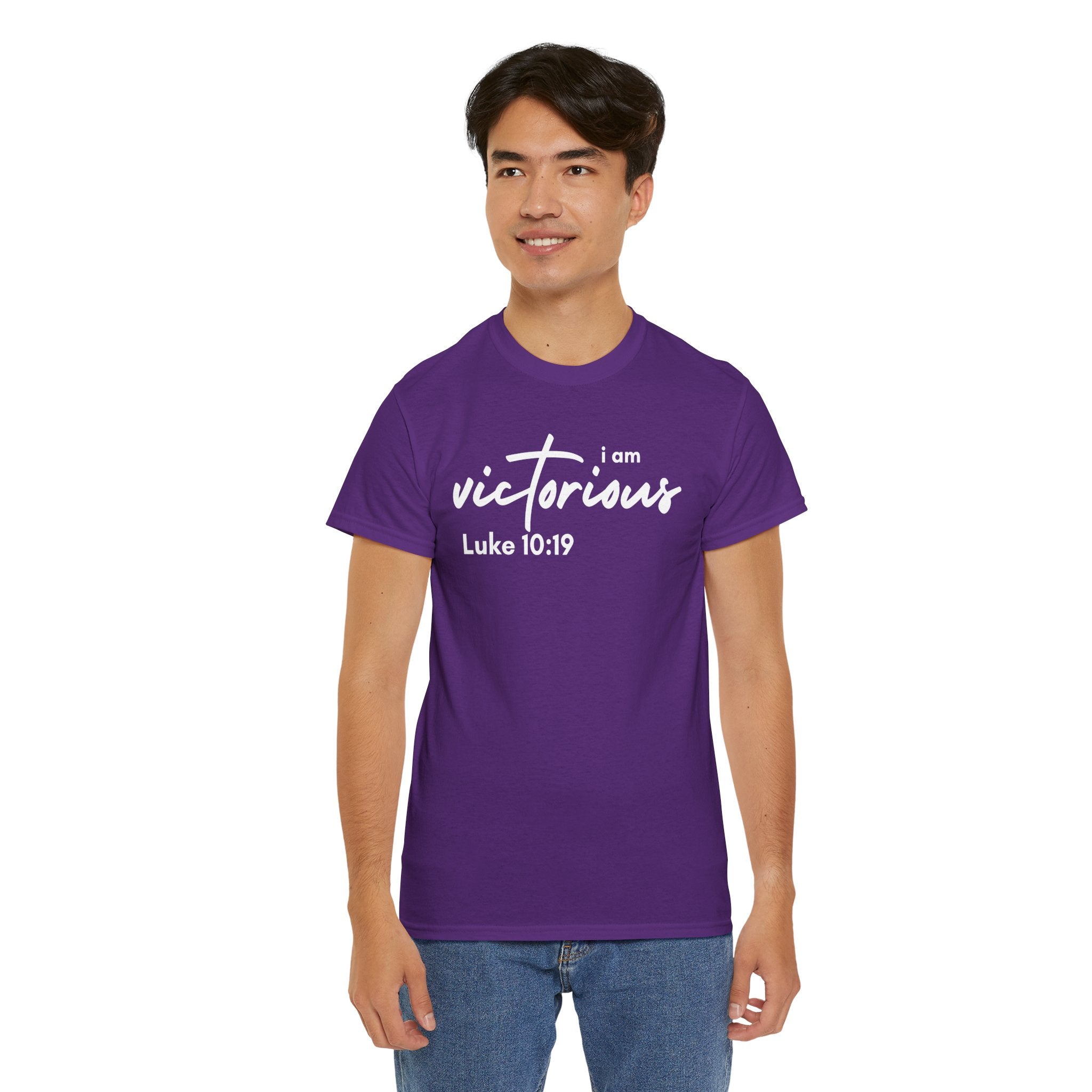 I Am Victorious Christian T-Shirt – Luke 10:19 Scripture Tee | Faith-Based Apparel