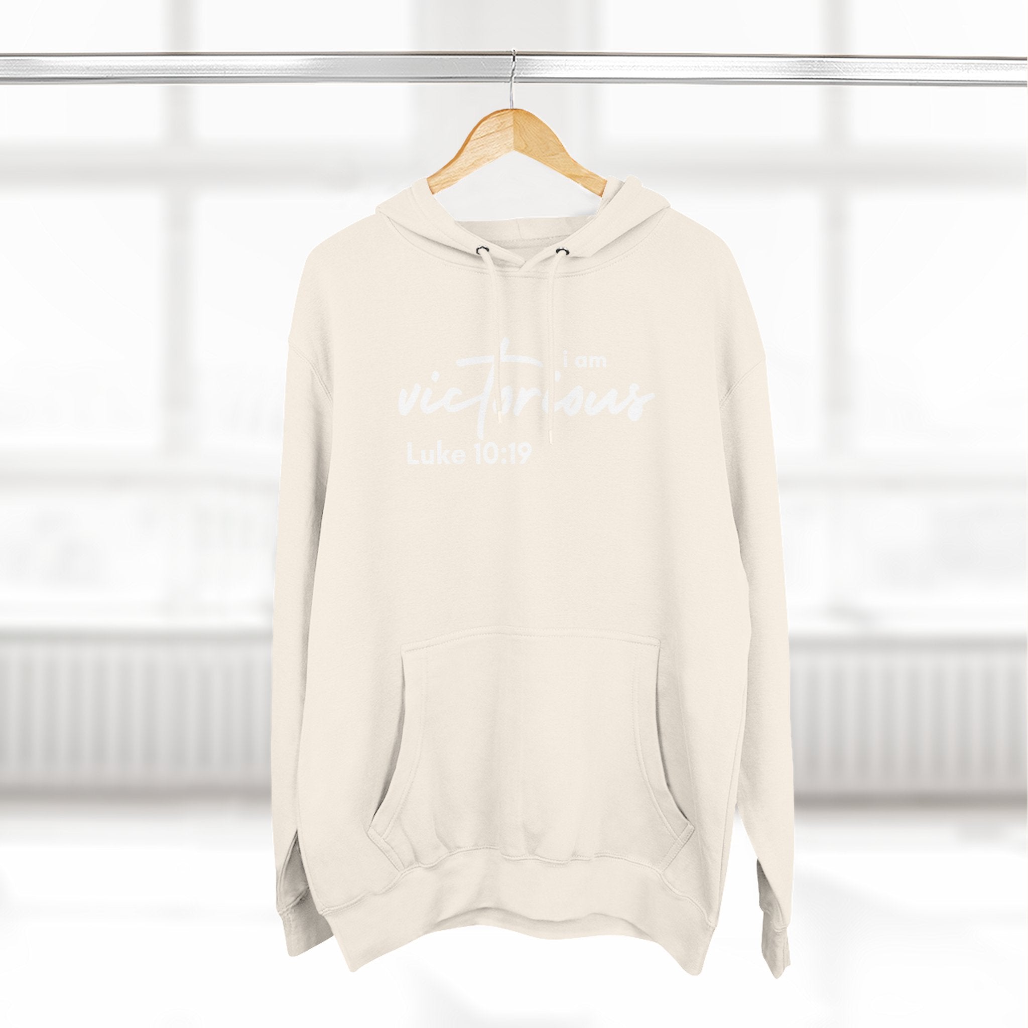 I Am Victorious Hoodie — Luke 10:19 Christian Scripture Fleece Pullover