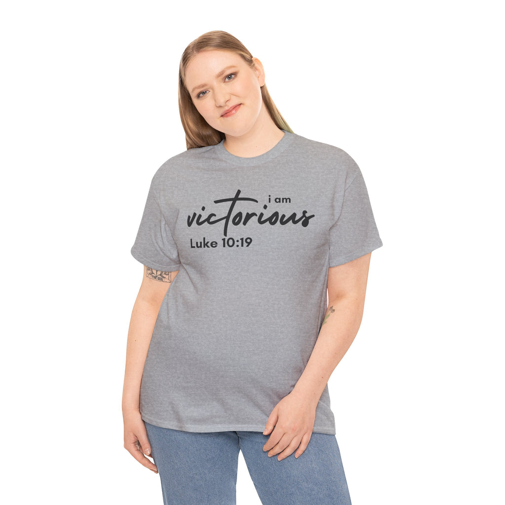 I Am Victorious Christian T-Shirt – Luke 10:19 Scripture Tee | Faith-Based Apparel
