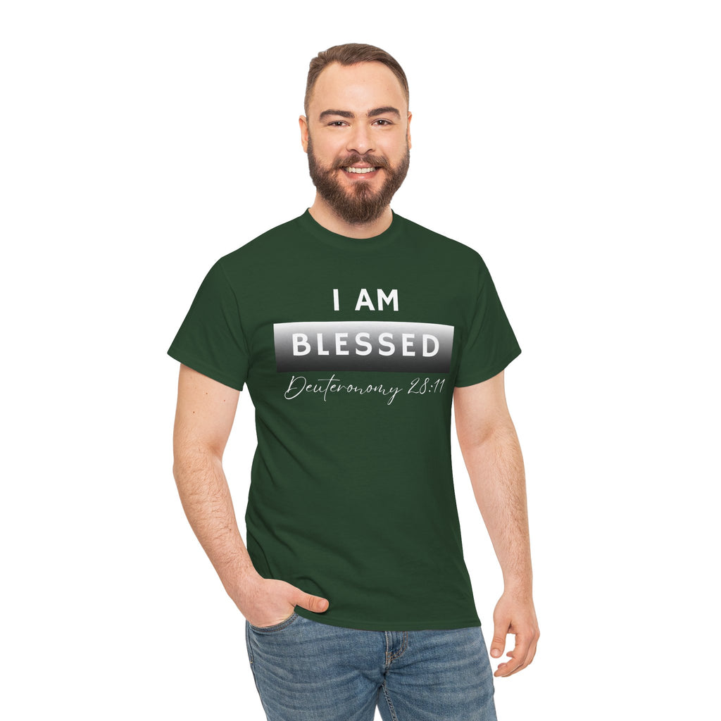 I Am Blessed Christian T-Shirt — Deuteronomy 28:11 Scripture Faith Tee (2)