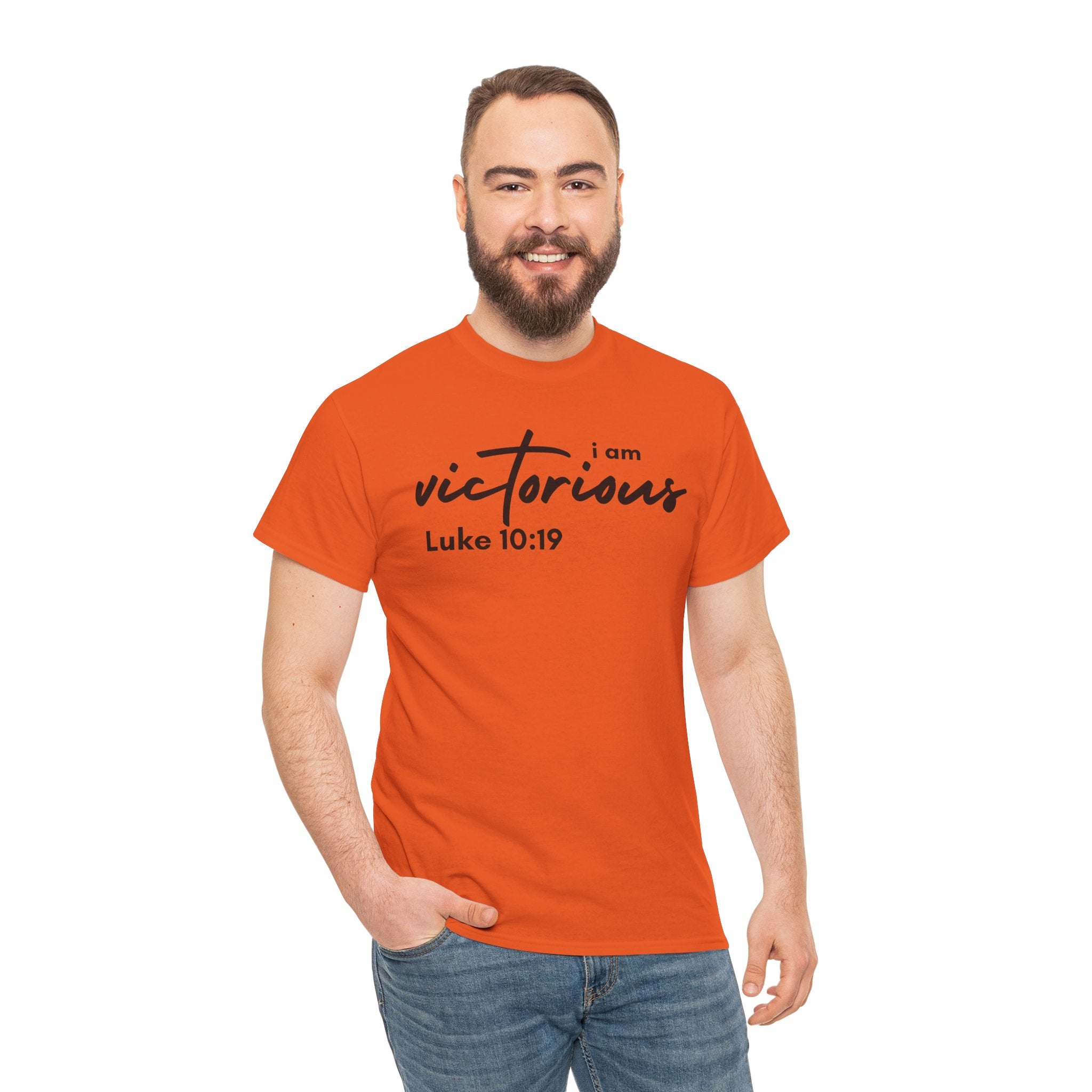 I Am Victorious Christian T-Shirt – Luke 10:19 Scripture Tee | Faith-Based Apparel