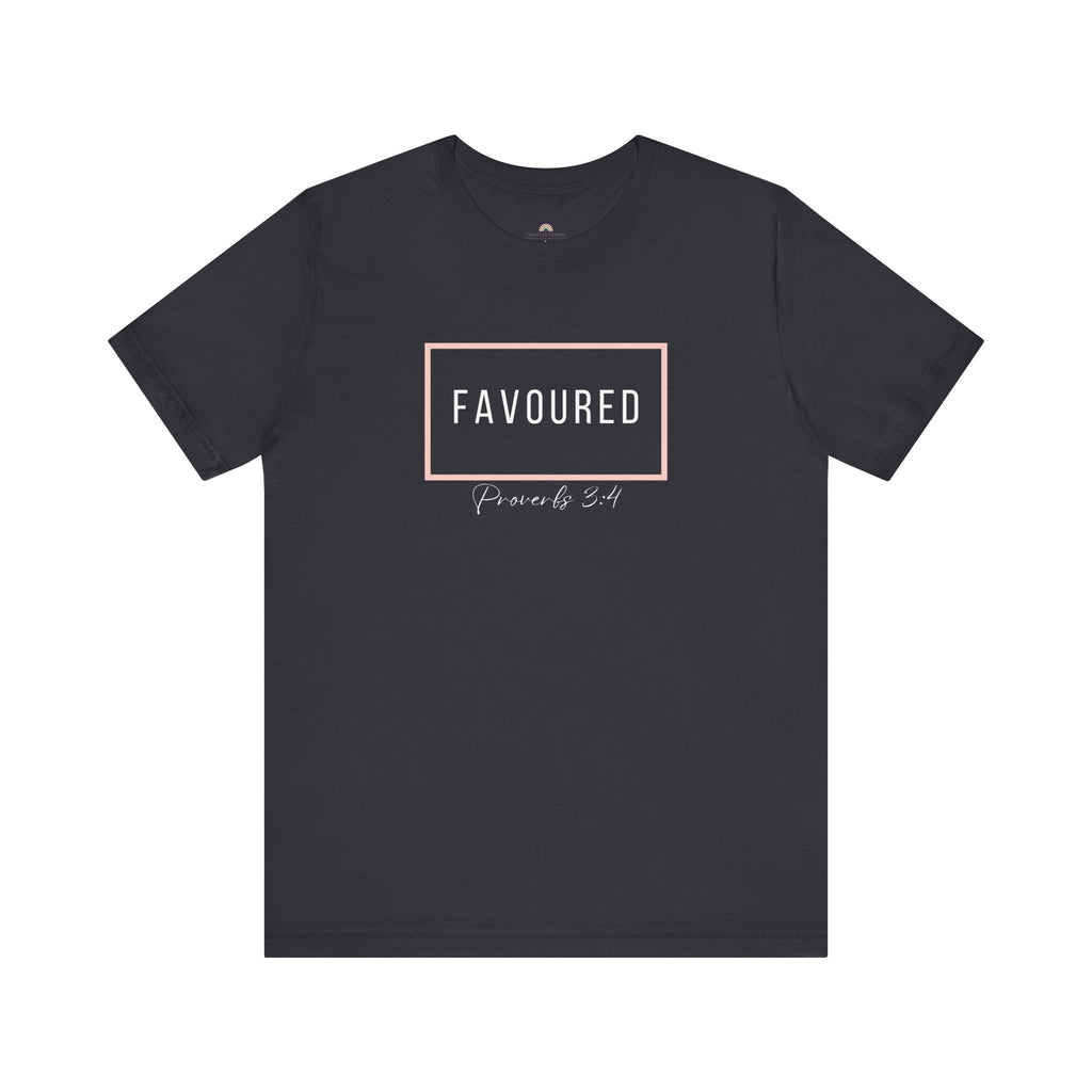 Favoured Christian T-Shirt – Proverbs 3:4 Scripture Tee | Faith-Based Unisex Shirt