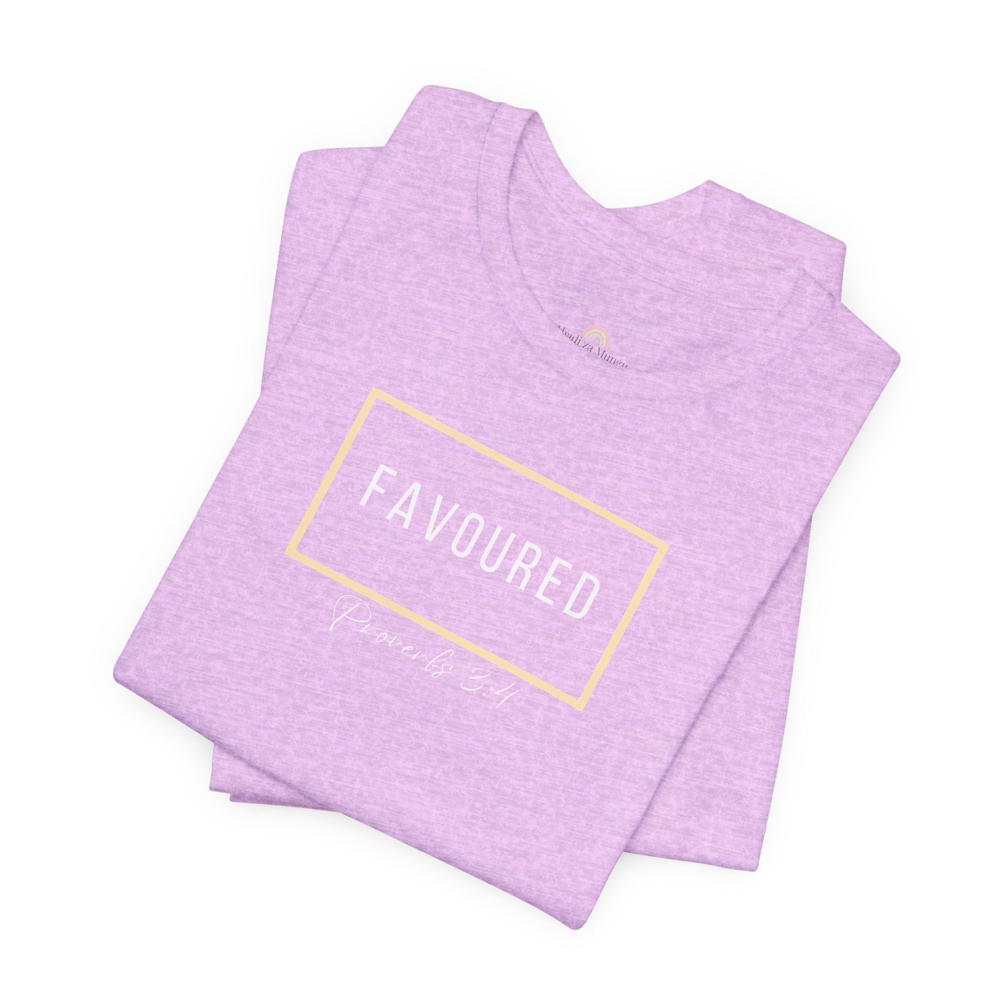 Favoured Christian T-Shirt – Proverbs 3:4 Scripture Tee | Faith-Based Unisex Shirt