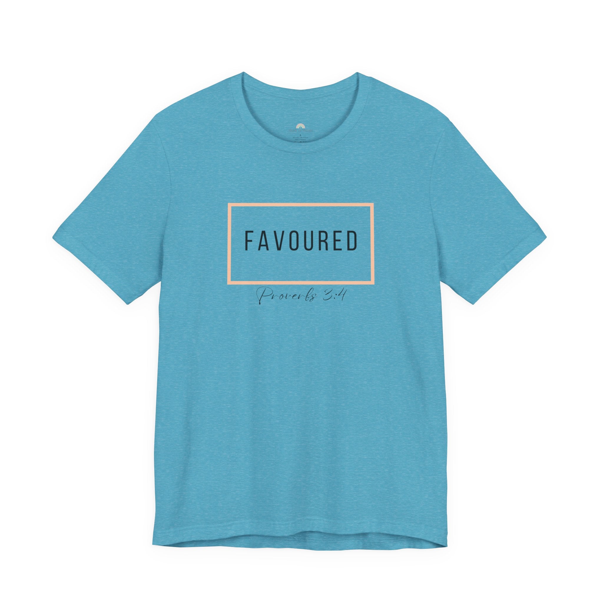 Favoured Christian T-Shirt – Proverbs 3:4 Scripture Tee | Faith-Based Unisex Shirt