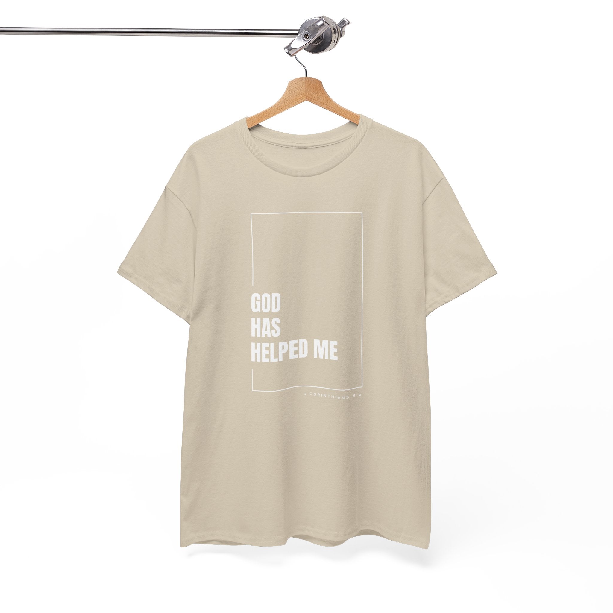 God Has Helped Me Christian T-Shirt – 2 Corinthians 6:2 Faith Tee | Unisex Heavy Cotton Shirt
