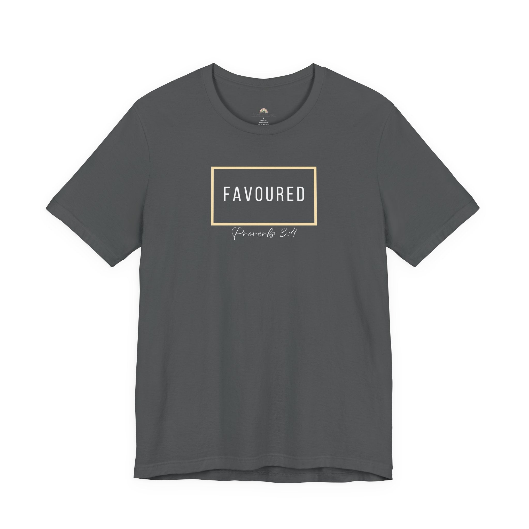 Favoured Christian T-Shirt – Proverbs 3:4 Scripture Tee | Faith-Based Unisex Shirt