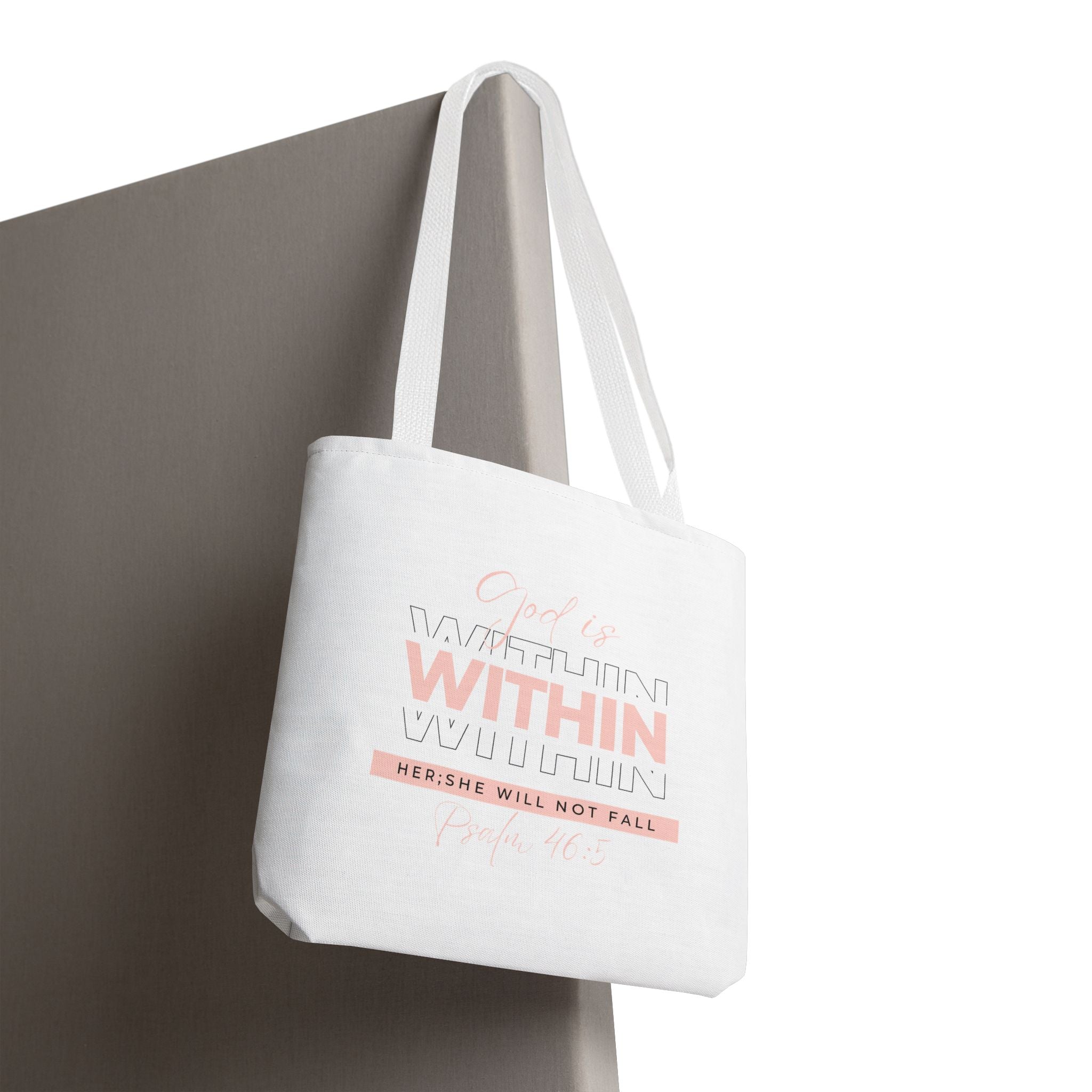 God Is Within Her Tote Bag – Psalm 46:5 Christian Scripture Tote for Women