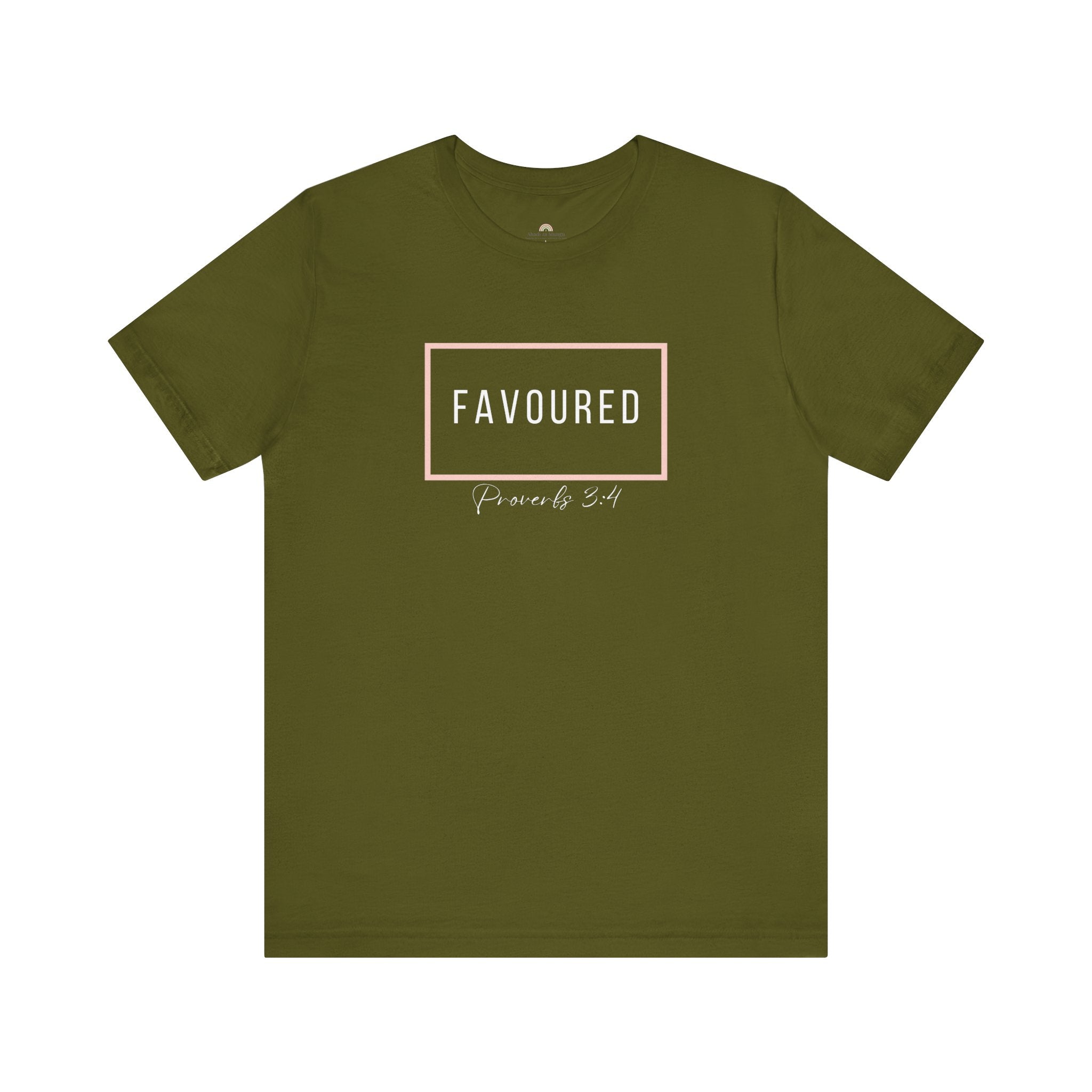 Favoured Christian T-Shirt – Proverbs 3:4 Scripture Tee | Faith-Based Unisex Shirt