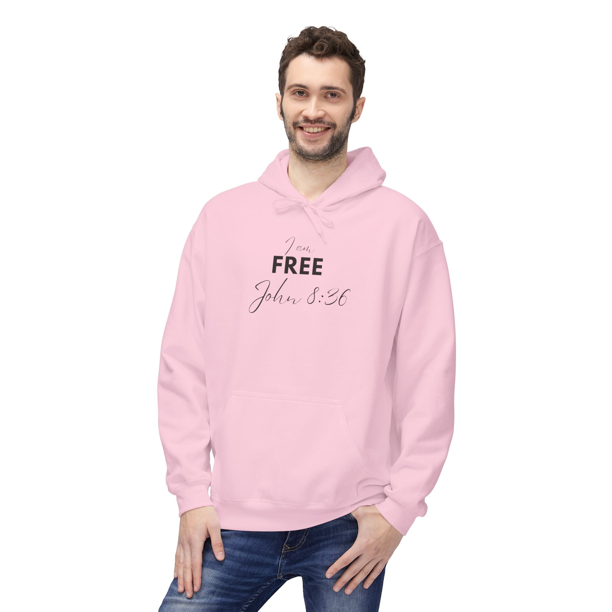 I Am Free Hoodie – John 8:36 Christian Scripture Hoodie | Faith-Based Inspirational Pullover