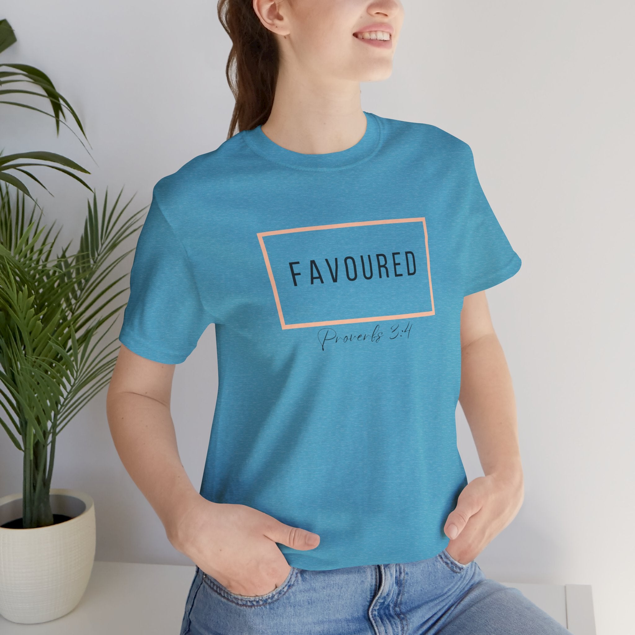 Favoured Christian T-Shirt – Proverbs 3:4 Scripture Tee | Faith-Based Unisex Shirt