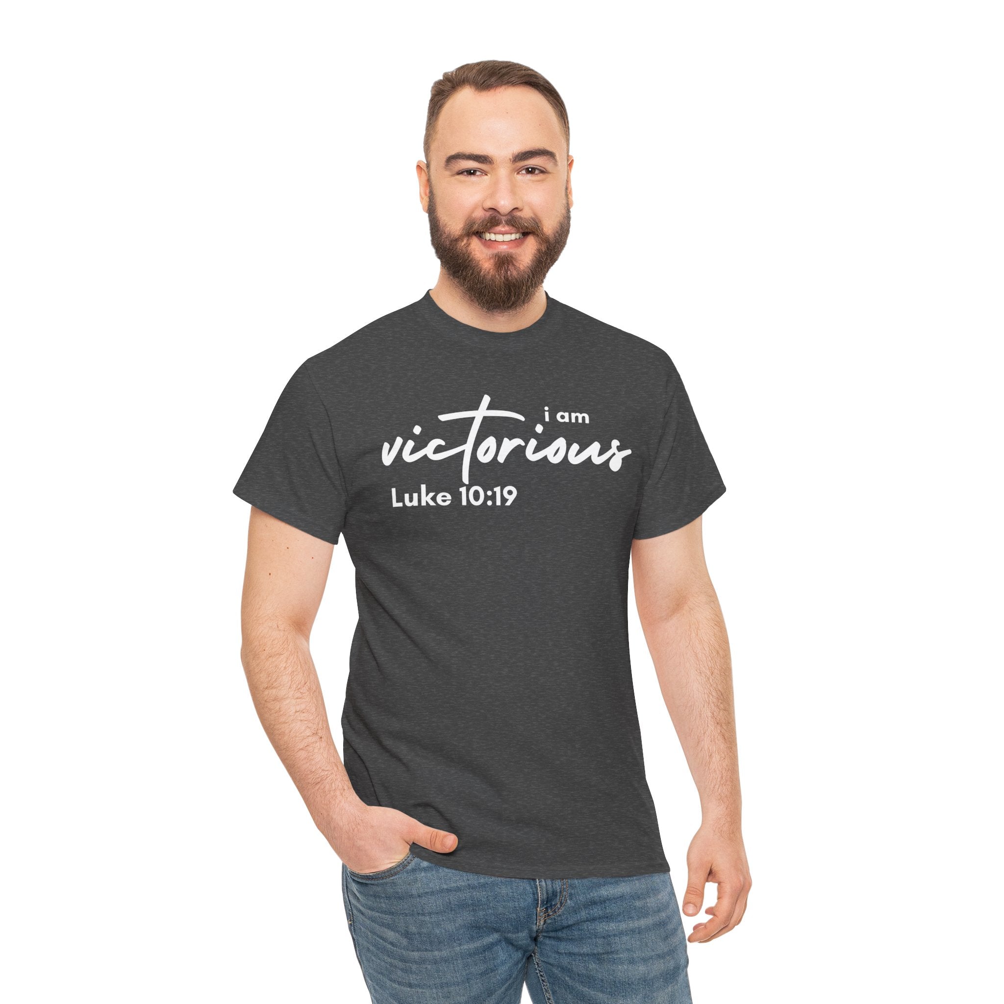 I Am Victorious Christian T-Shirt – Luke 10:19 Scripture Tee | Faith-Based Apparel