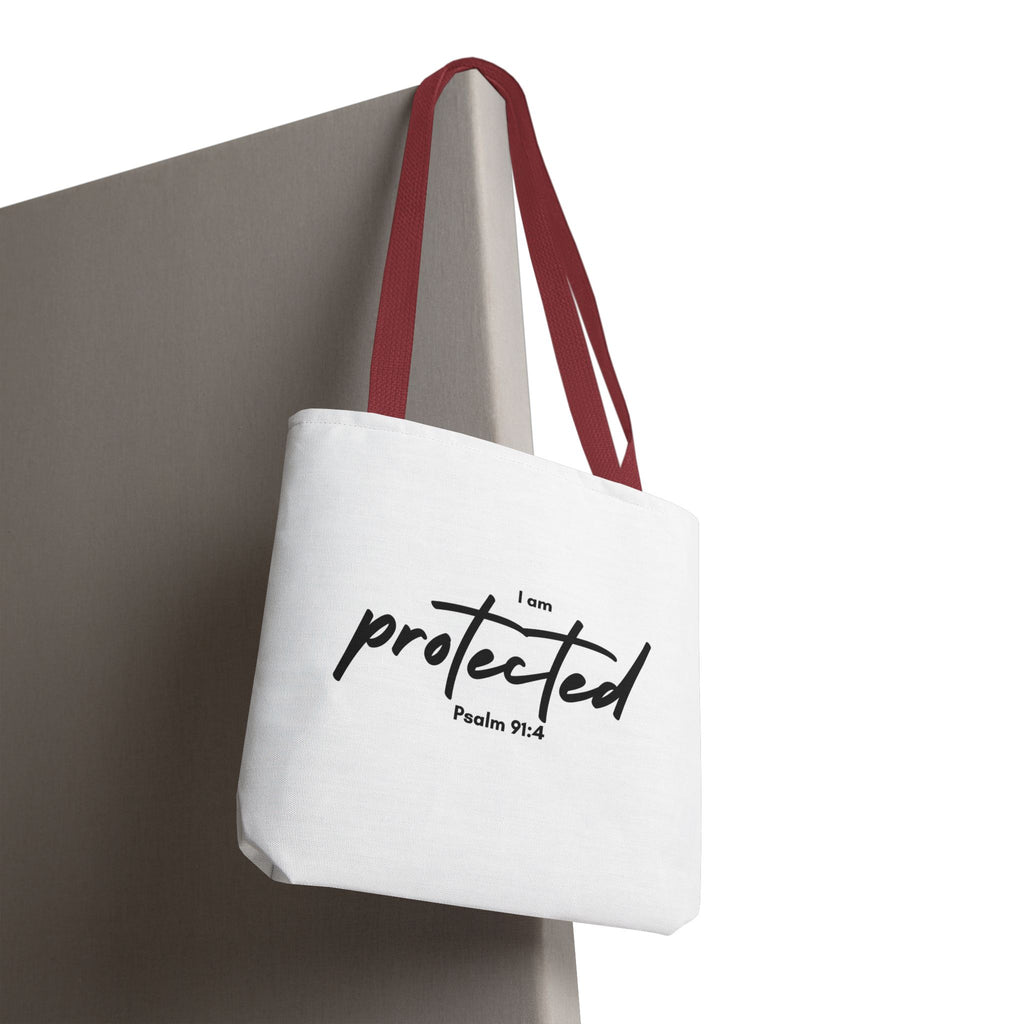 I Am Protected Tote Bag — Psalm 91:4 Christian Scripture Canvas Tote | Faith-Based Carryall