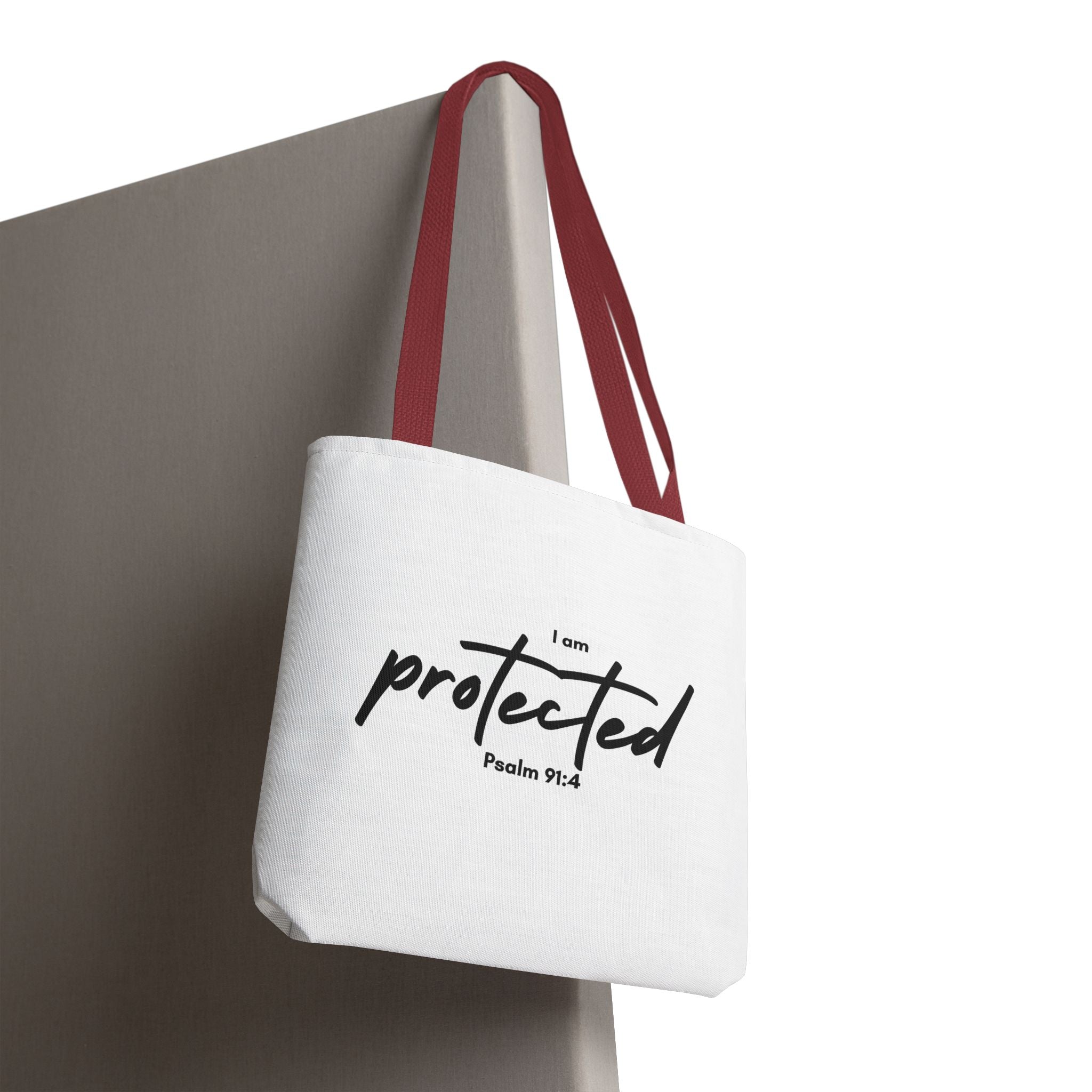 I Am Protected Tote Bag — Psalm 91:4 Christian Scripture Canvas Tote | Faith-Based Carryall