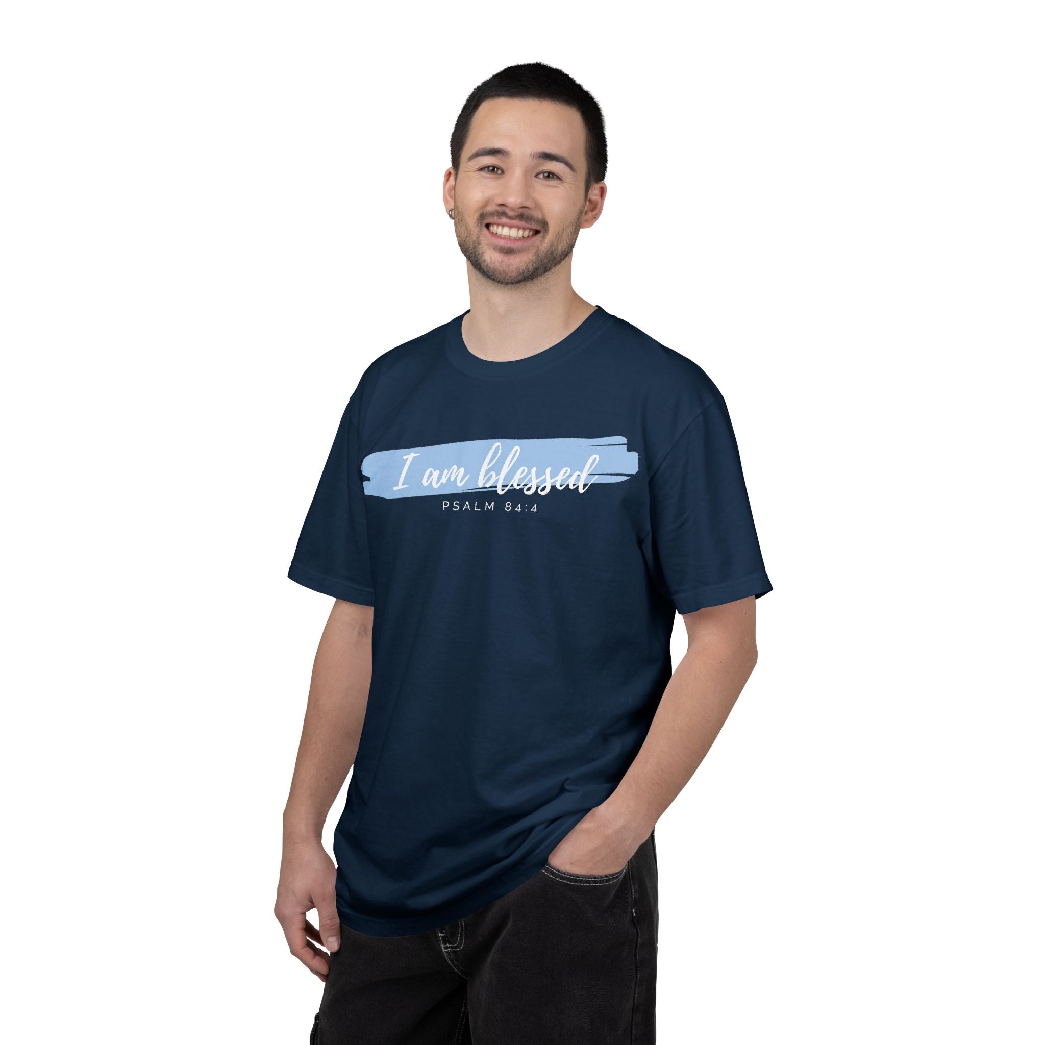 I Am Blessed Christian T-Shirt — Psalm 84:4 Scripture Tee | Garment-Dyed Faith Shirt