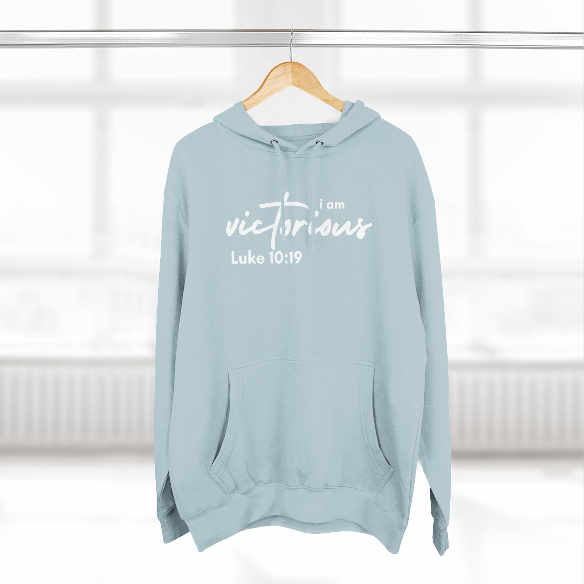 I Am Victorious Hoodie — Luke 10:19 Christian Scripture Fleece Pullover